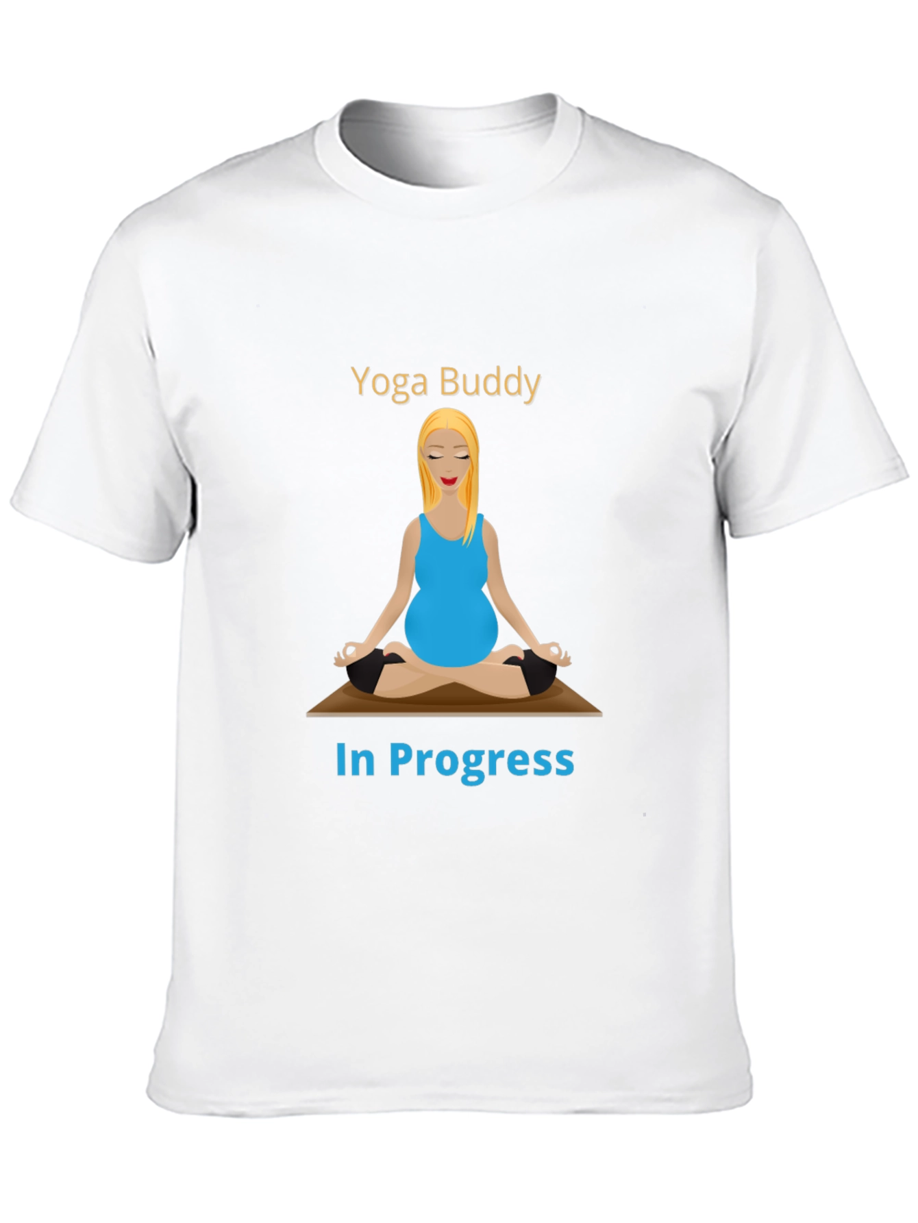 Black Yoga Buddy In Progress Funny T-Shirt view 10