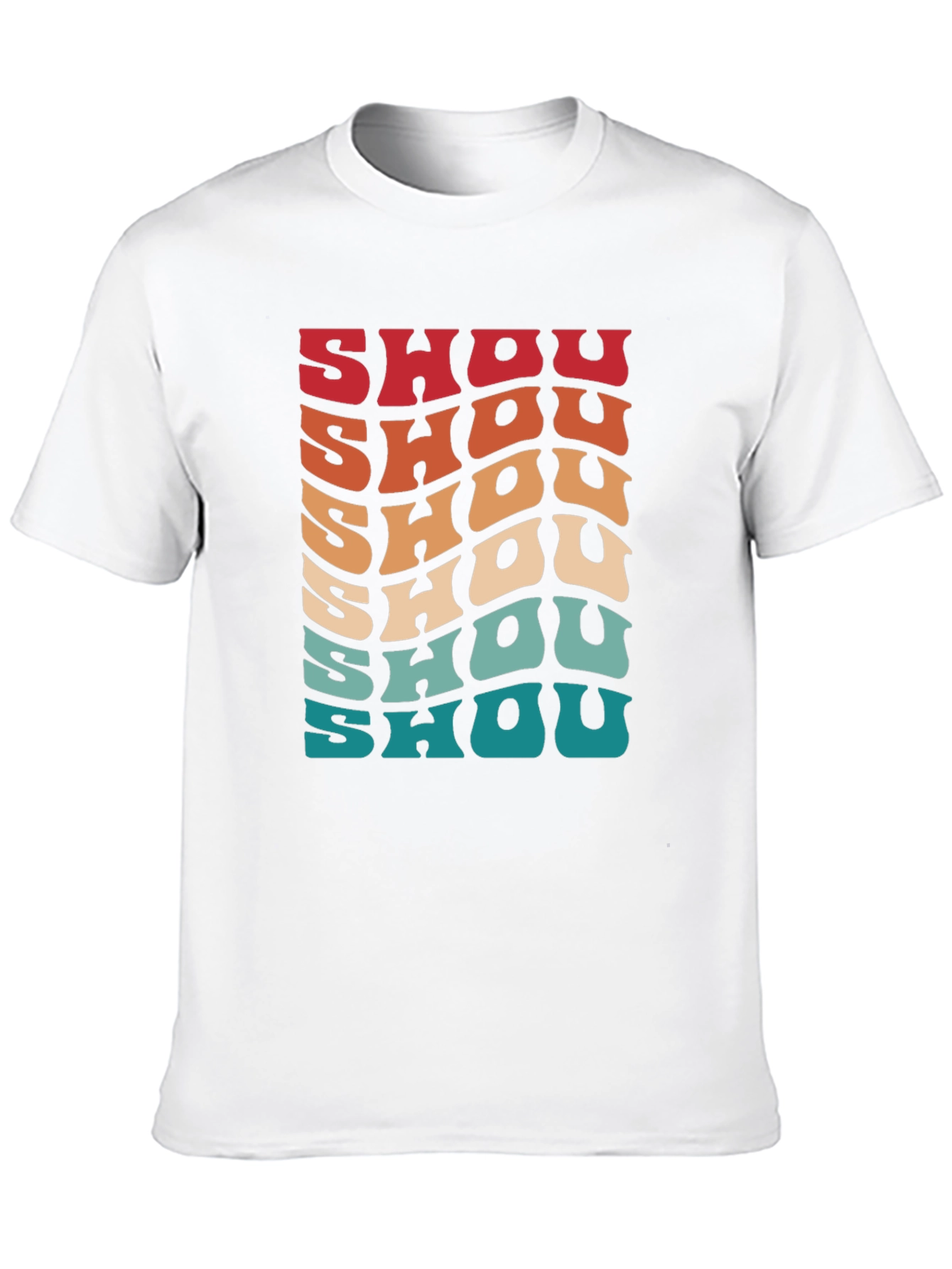 Black Retro 'SHOU' Wave Graphic T-Shirt view 10