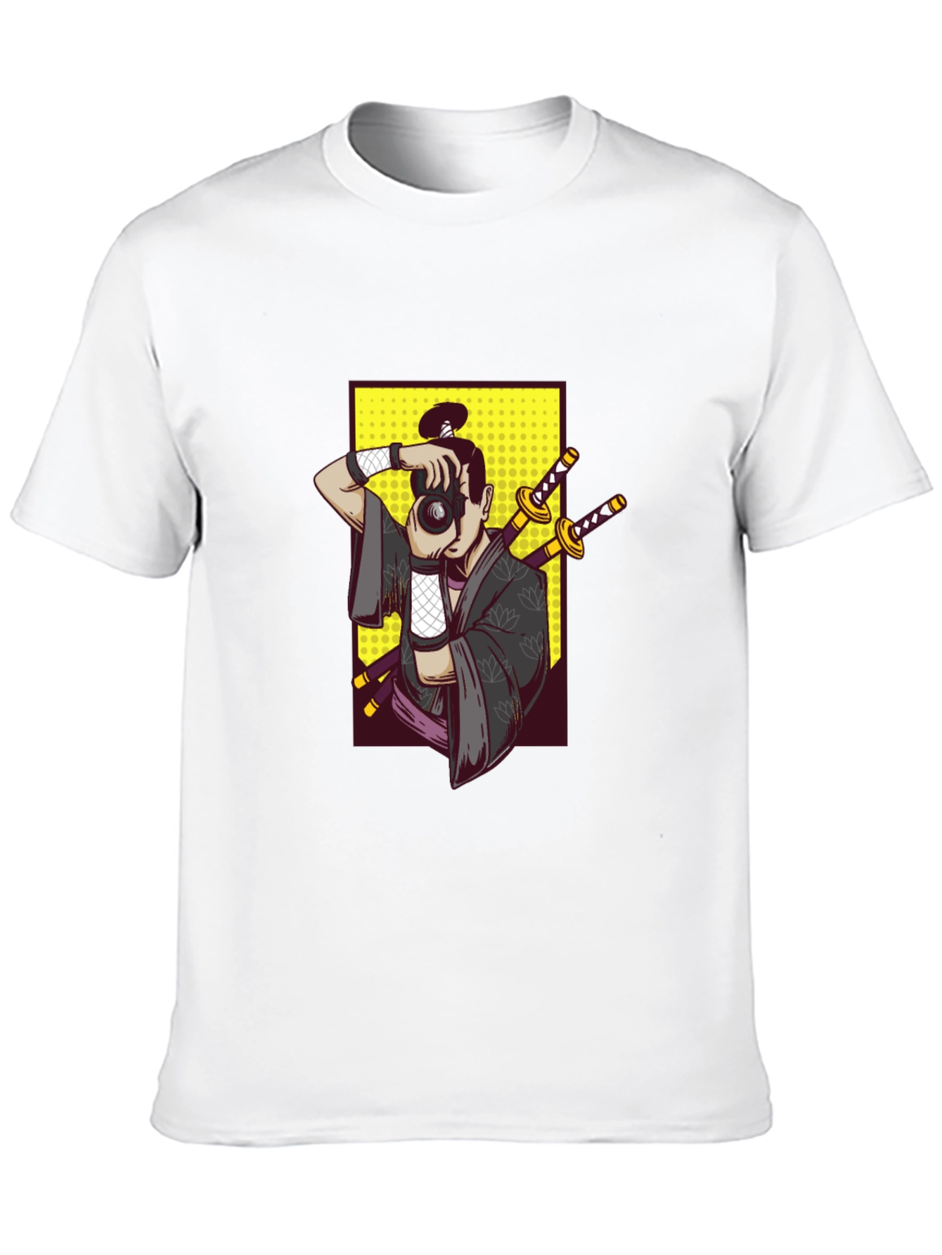 Black Samurai Photographer Graphic Tee - Unique Design view 10