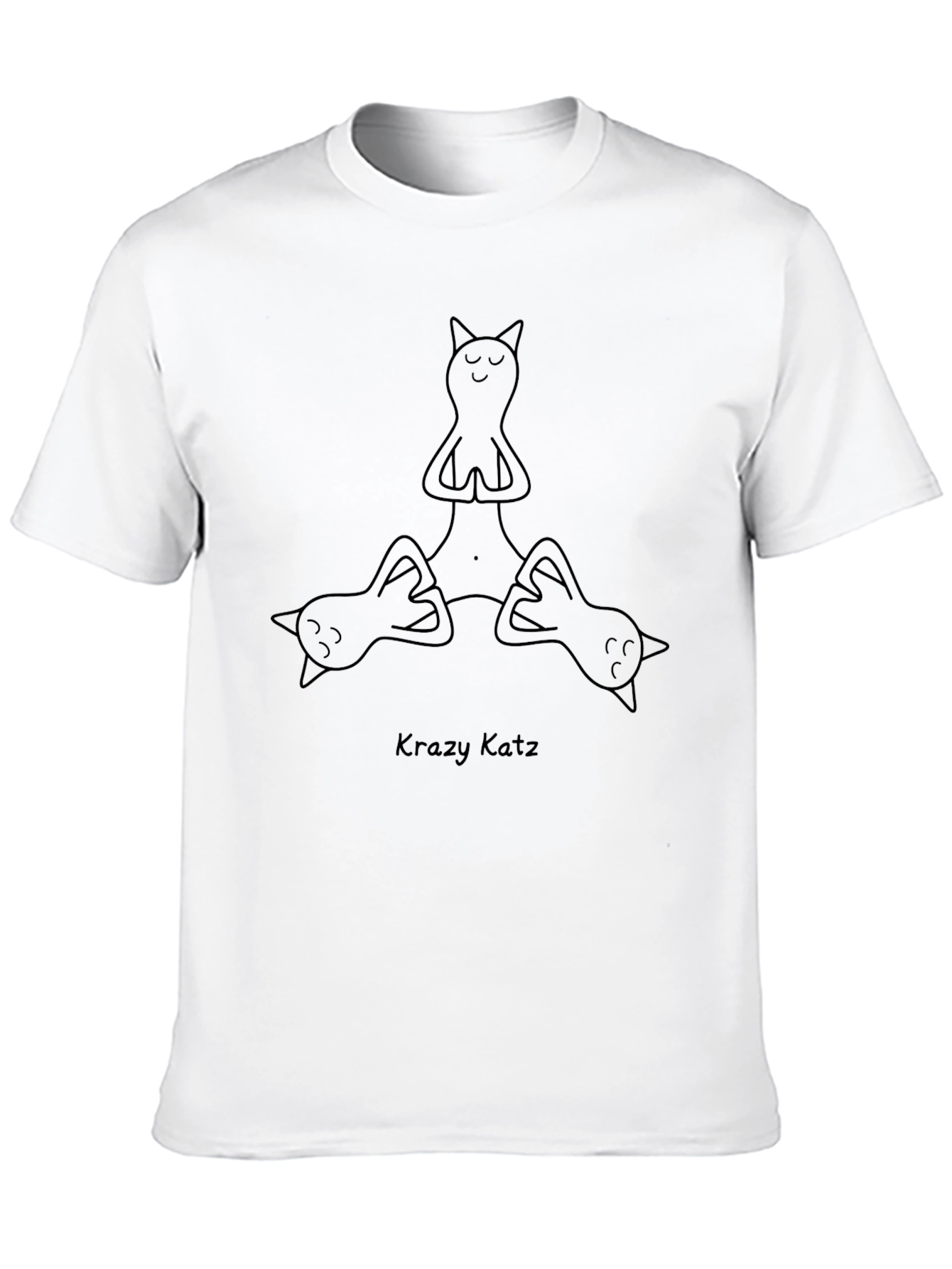 Black Krazy Katz Graphic T-Shirt - Yoga Cats Design view 10