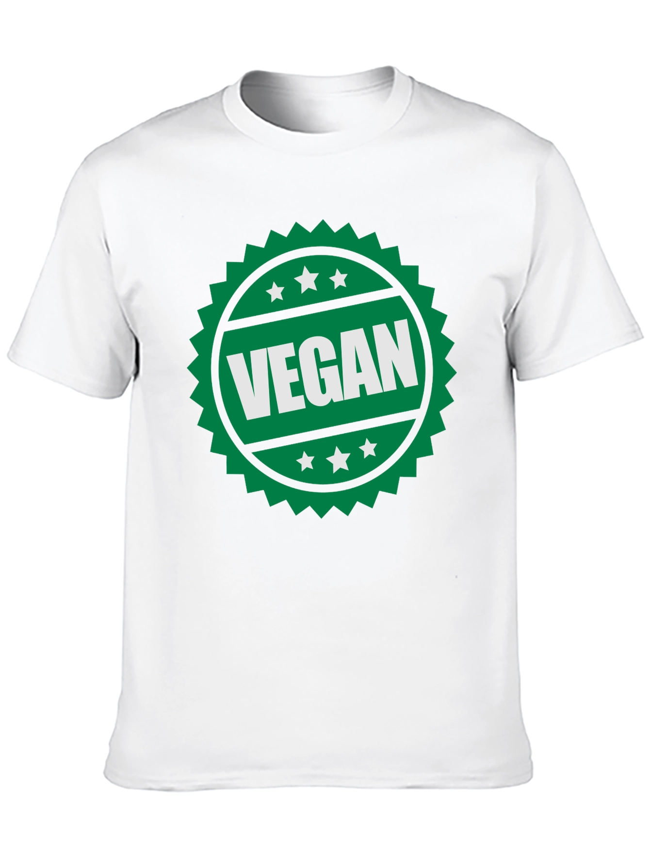 Black Vegan T-Shirt - Green Badge Design view 10