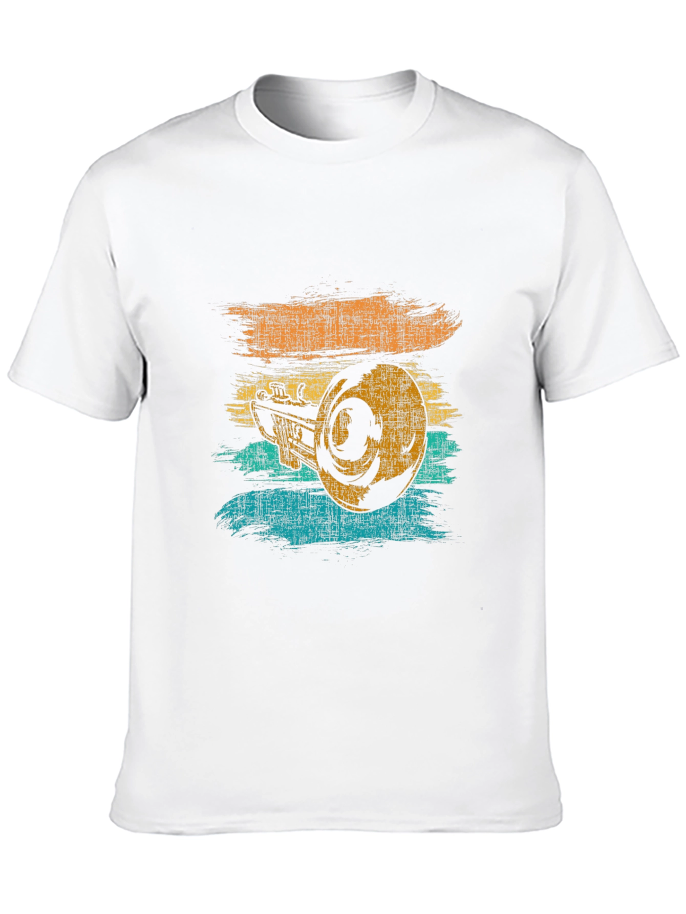 Black Vintage Trumpet Graphic Tee - Black Cotton Comfort view 10