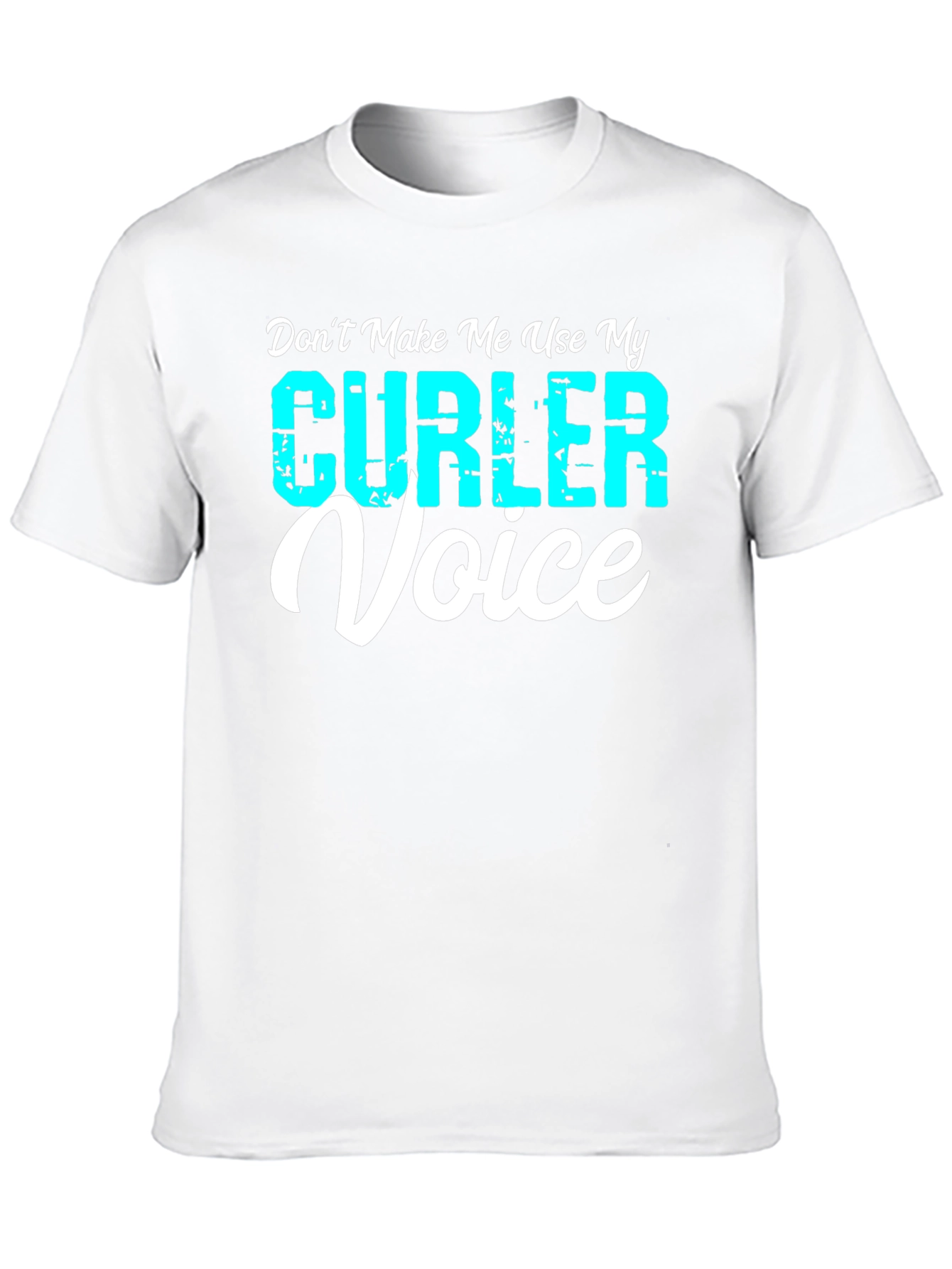 Black Curler Voice T-Shirt - Funny Curling Tee view 10