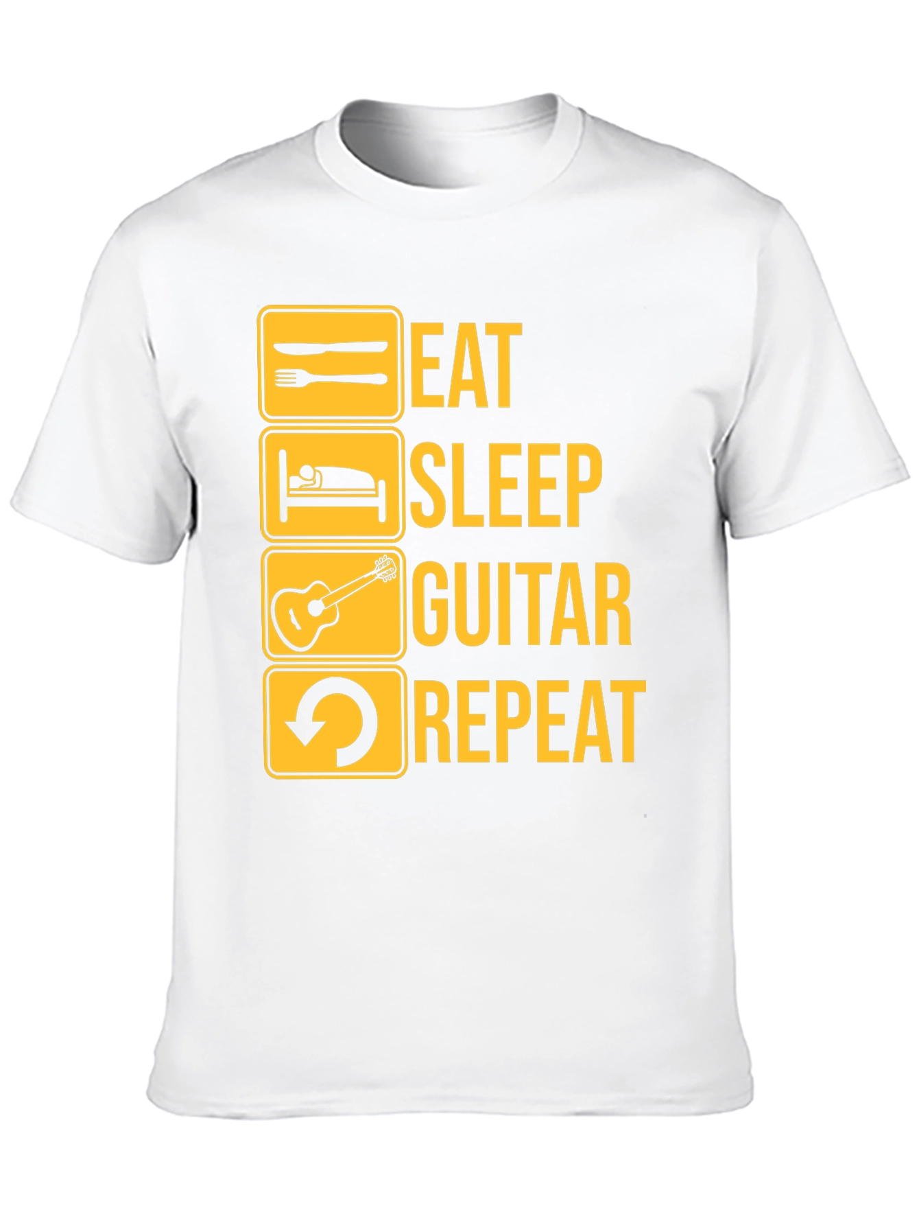 Black Eat Sleep Guitar Repeat Graphic Tee - Musician T-Shirt view 10