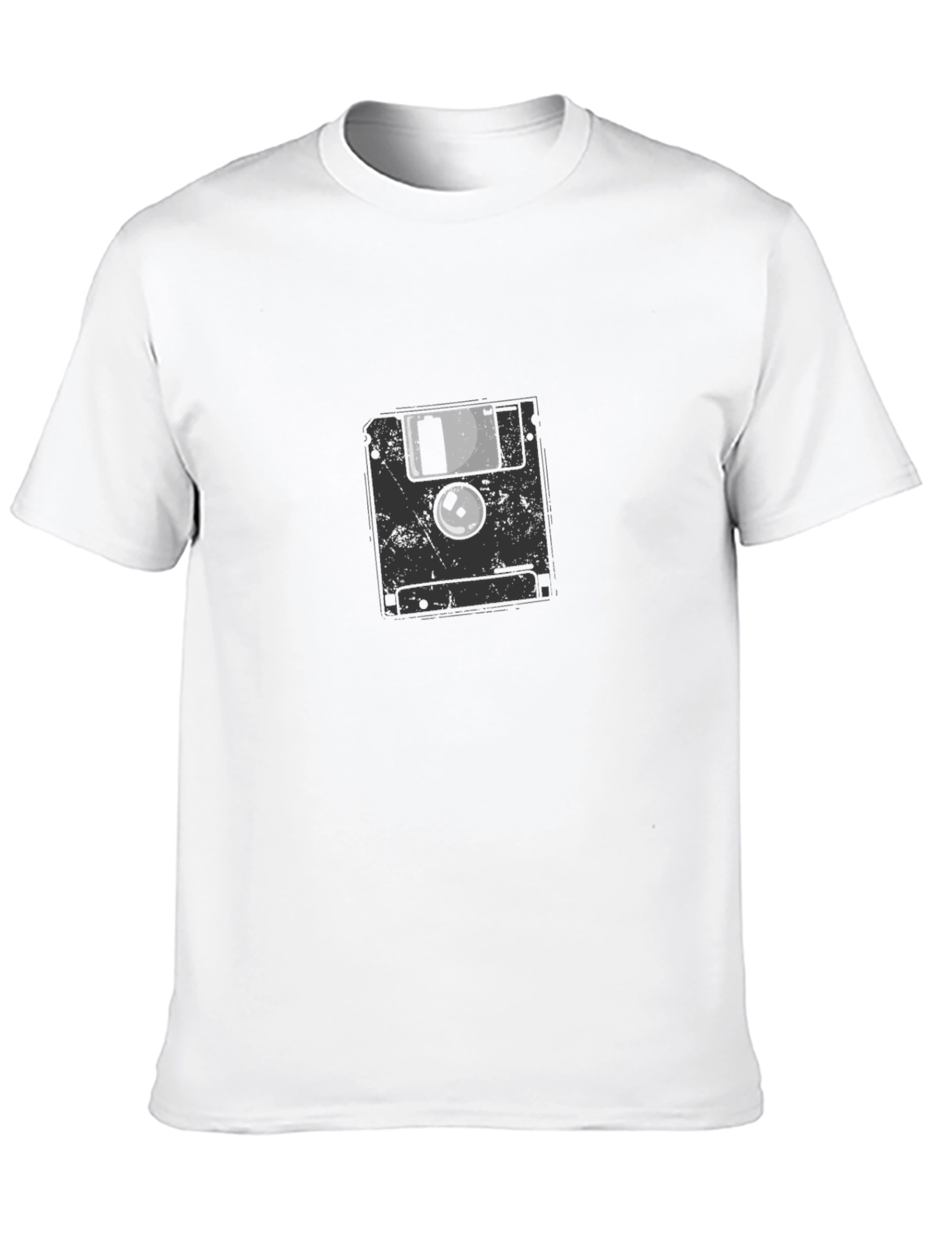 Black Retro Floppy Disk Graphic Tee view 10