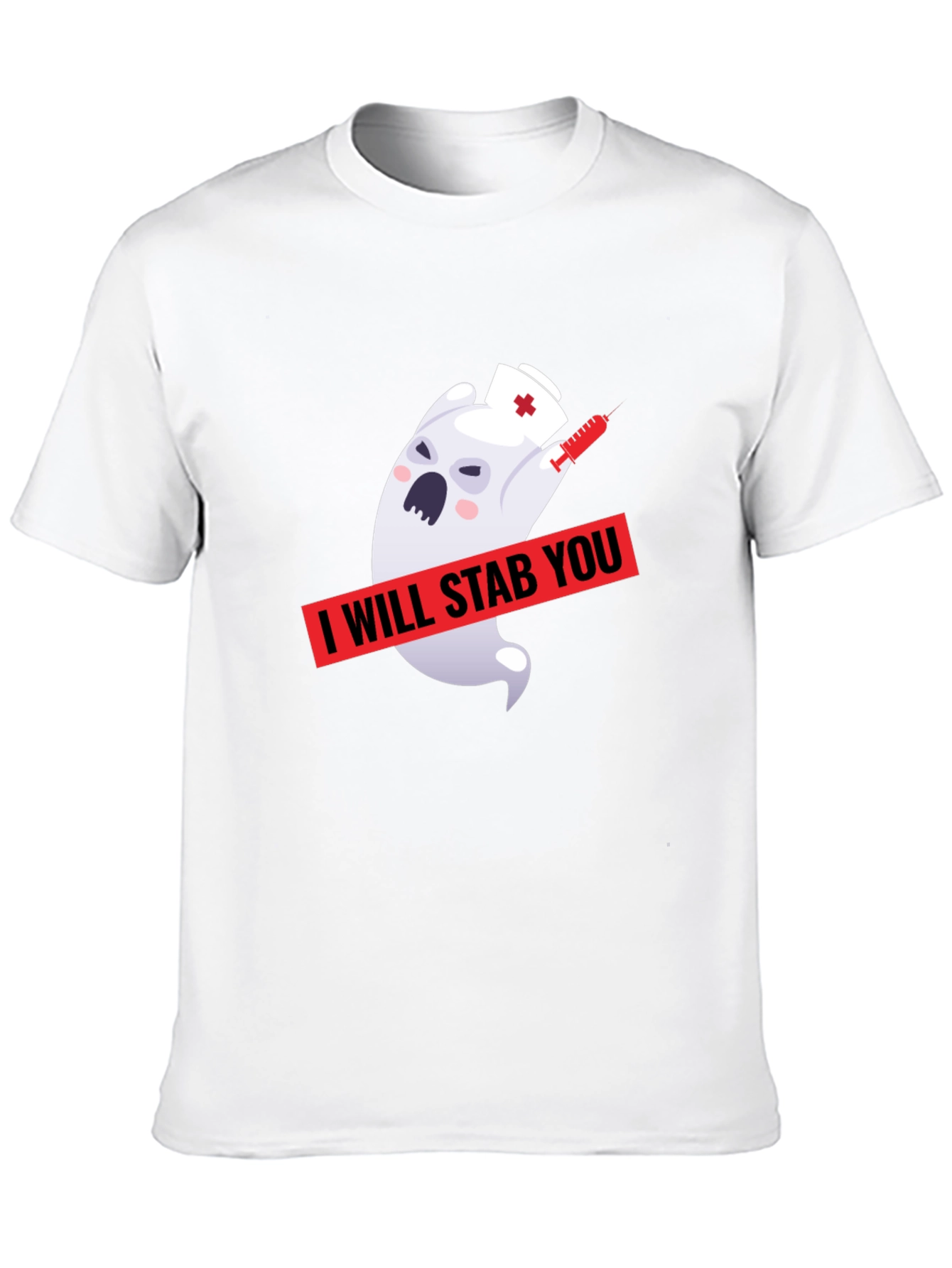 Black Funny Ghost Nurse I Will Stab You Graphic T-Shirt view 10