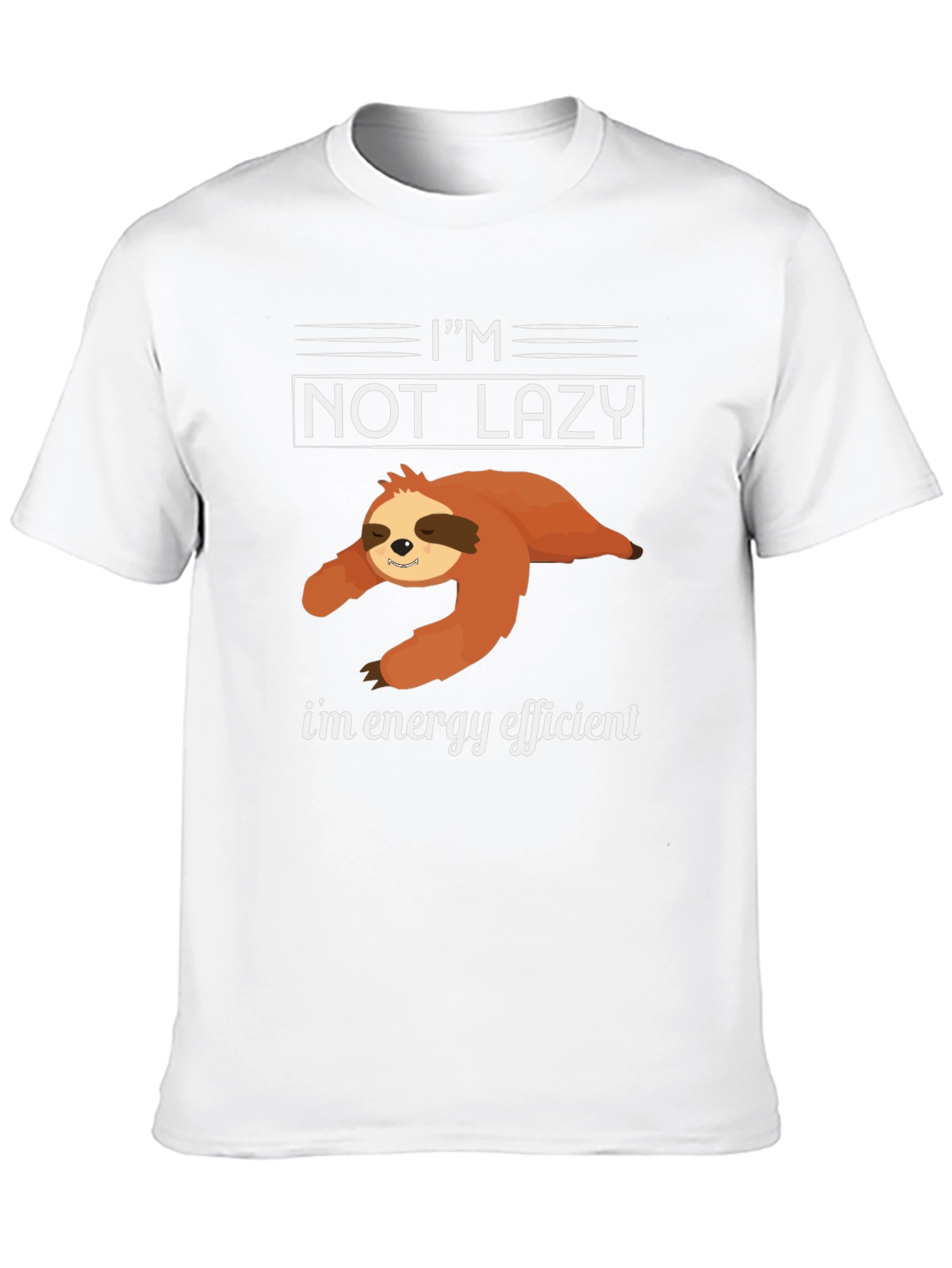 Black Funny Sloth Energy Efficient Graphic Tee view 10