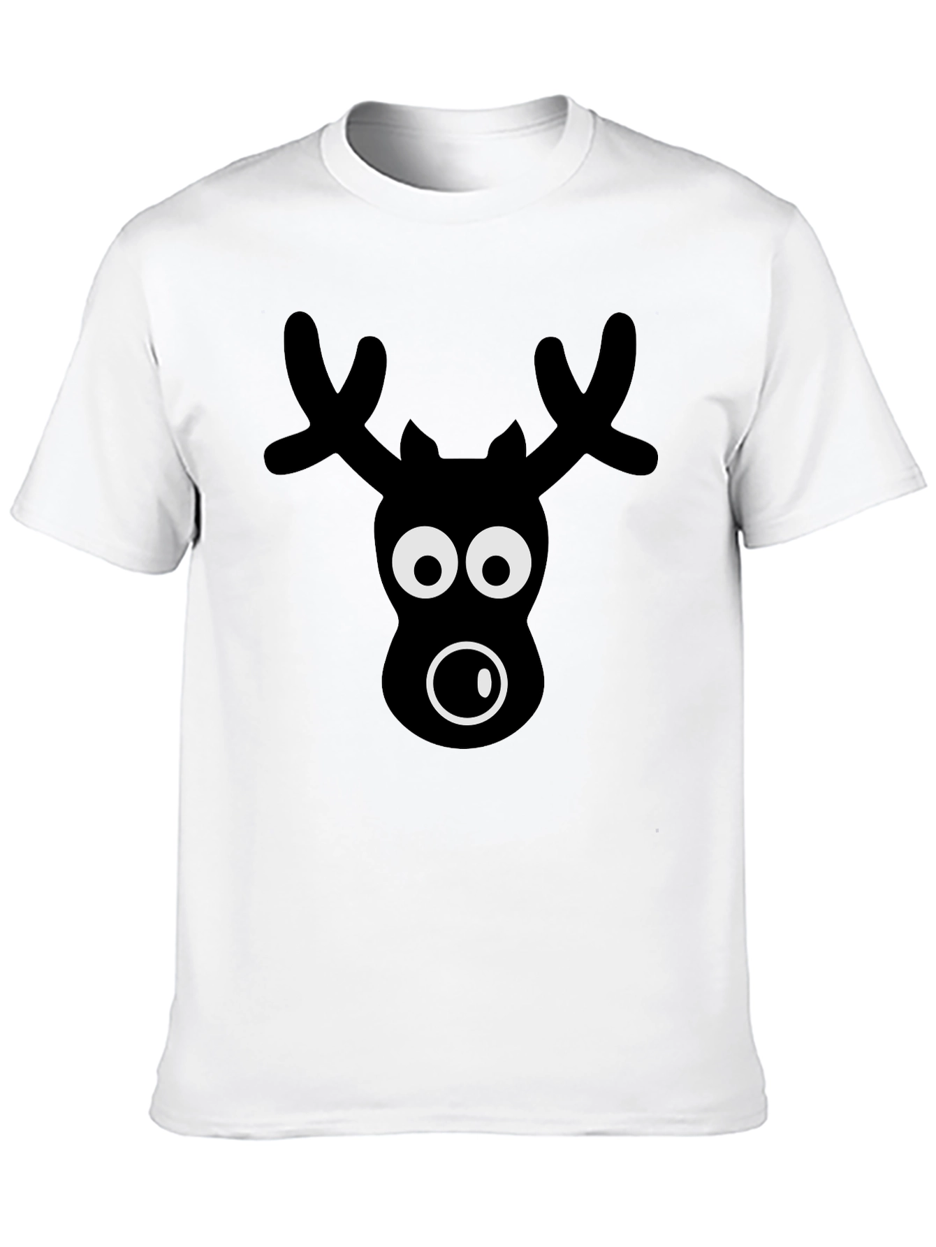 Black Funny Reindeer Graphic Tee - Black Novelty Christmas Shirt view 10