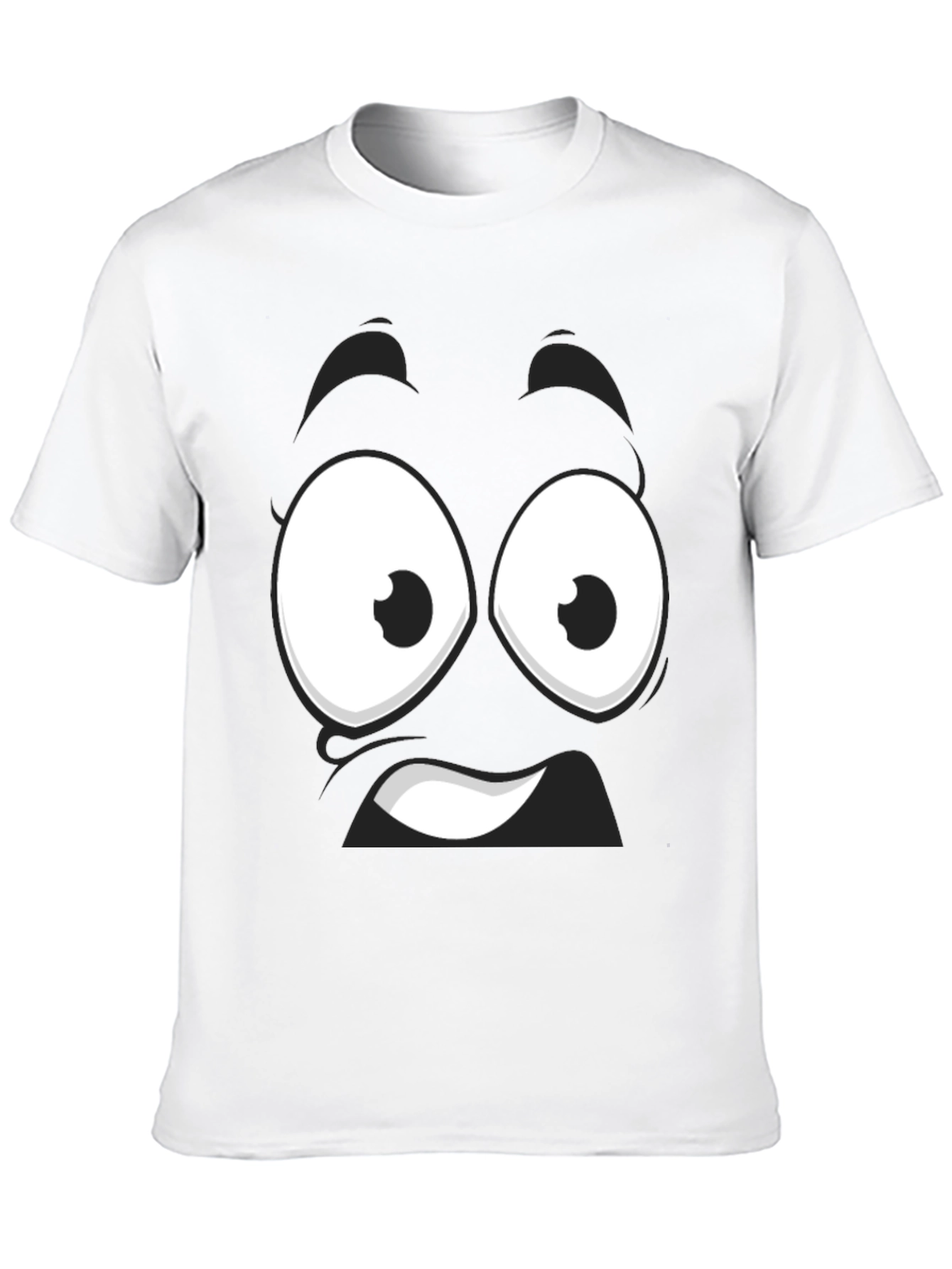 Black Funny Cartoon Face Black T-Shirt view 10