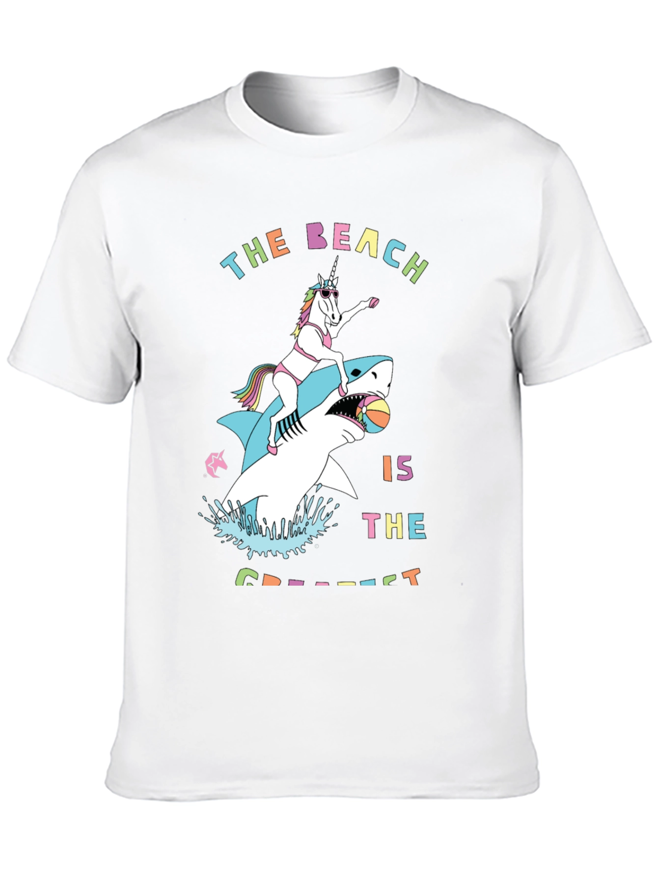 Black Unicorn Shark T-Shirt - The Beach is The Greatest view 10