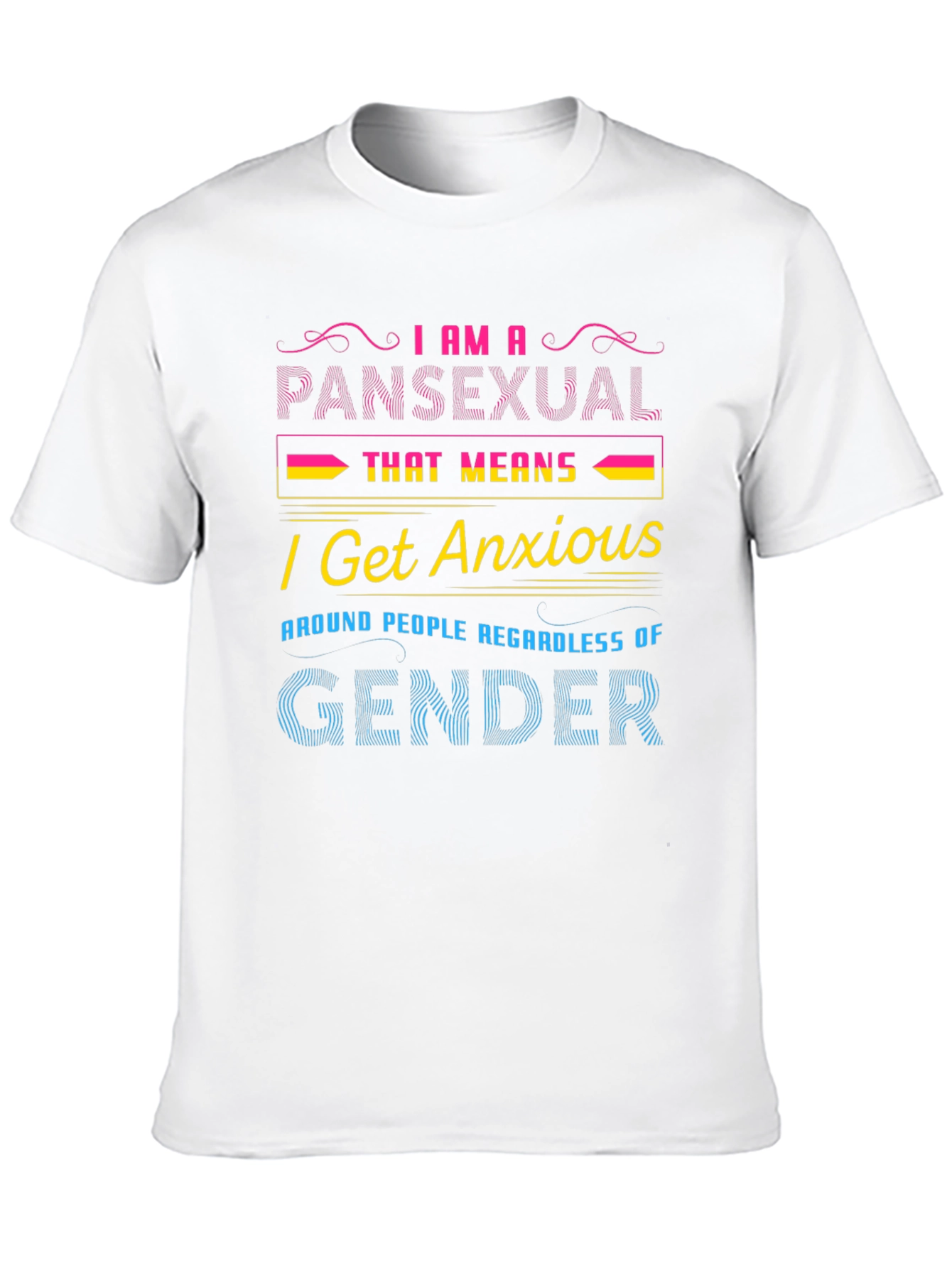 Black Pansexual Anxious T-Shirt view 10
