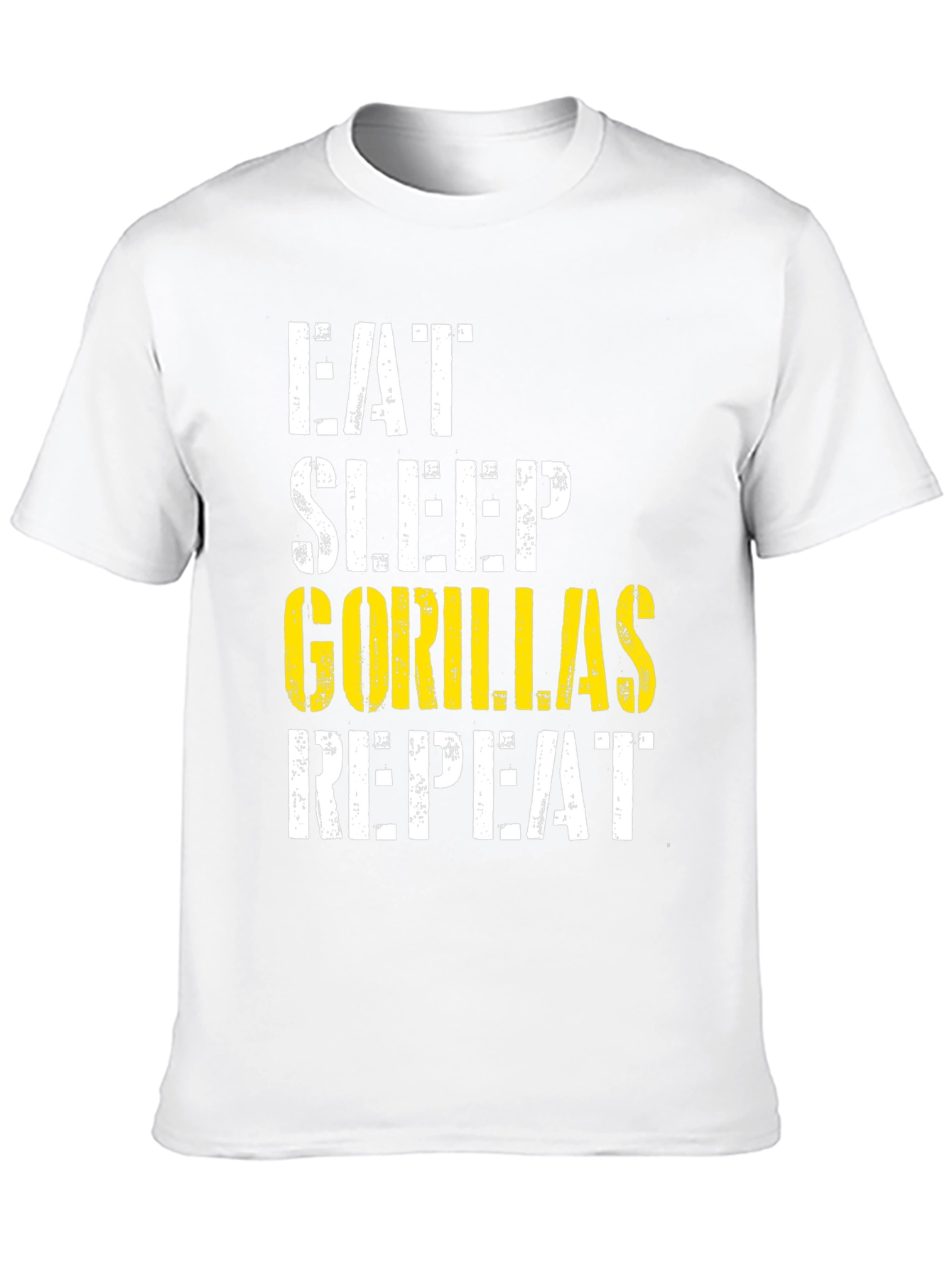 Black Eat Sleep Gorillas Repeat Black Graphic Tee view 10