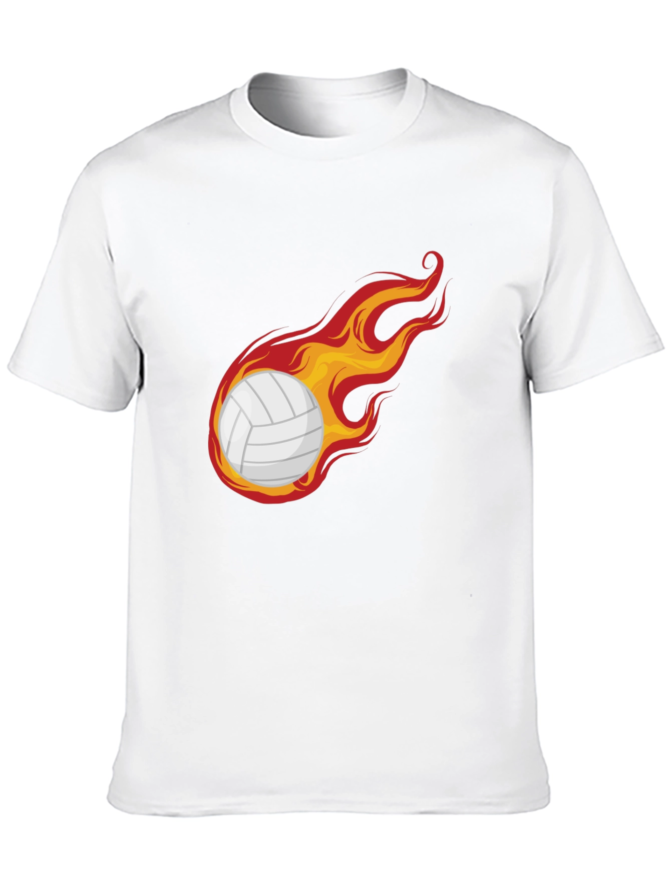 Black Flaming Volleyball Graphic Tee - Unique Design view 10