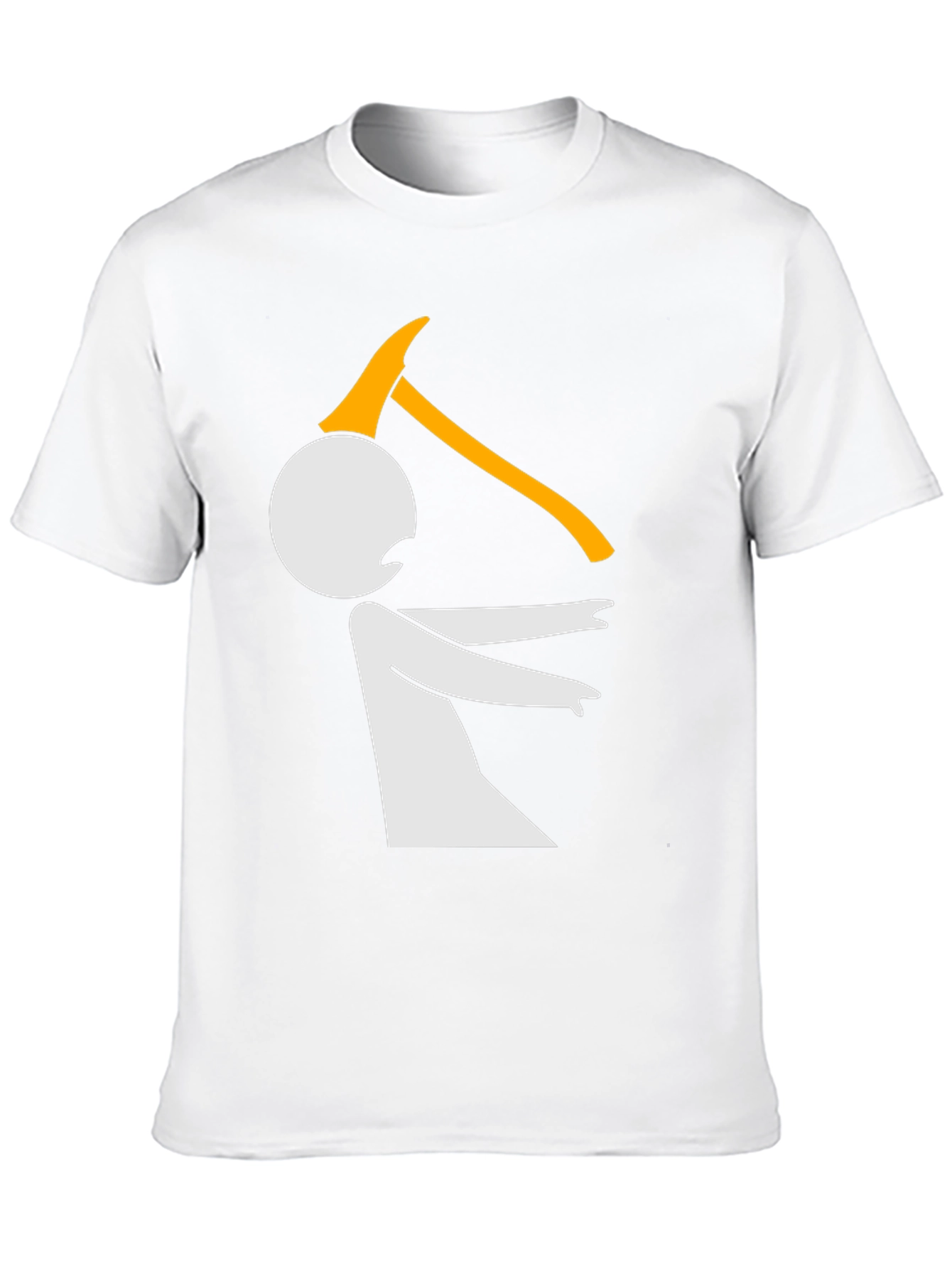Black Funny Graphic Tee - Stick Figure Axe Humor T-Shirt view 10