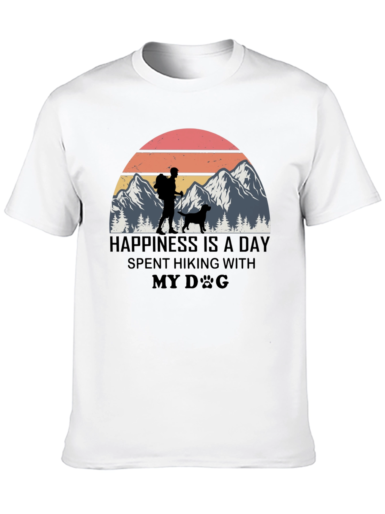 Black Happiness is Hiking with My Dog T-Shirt view 10