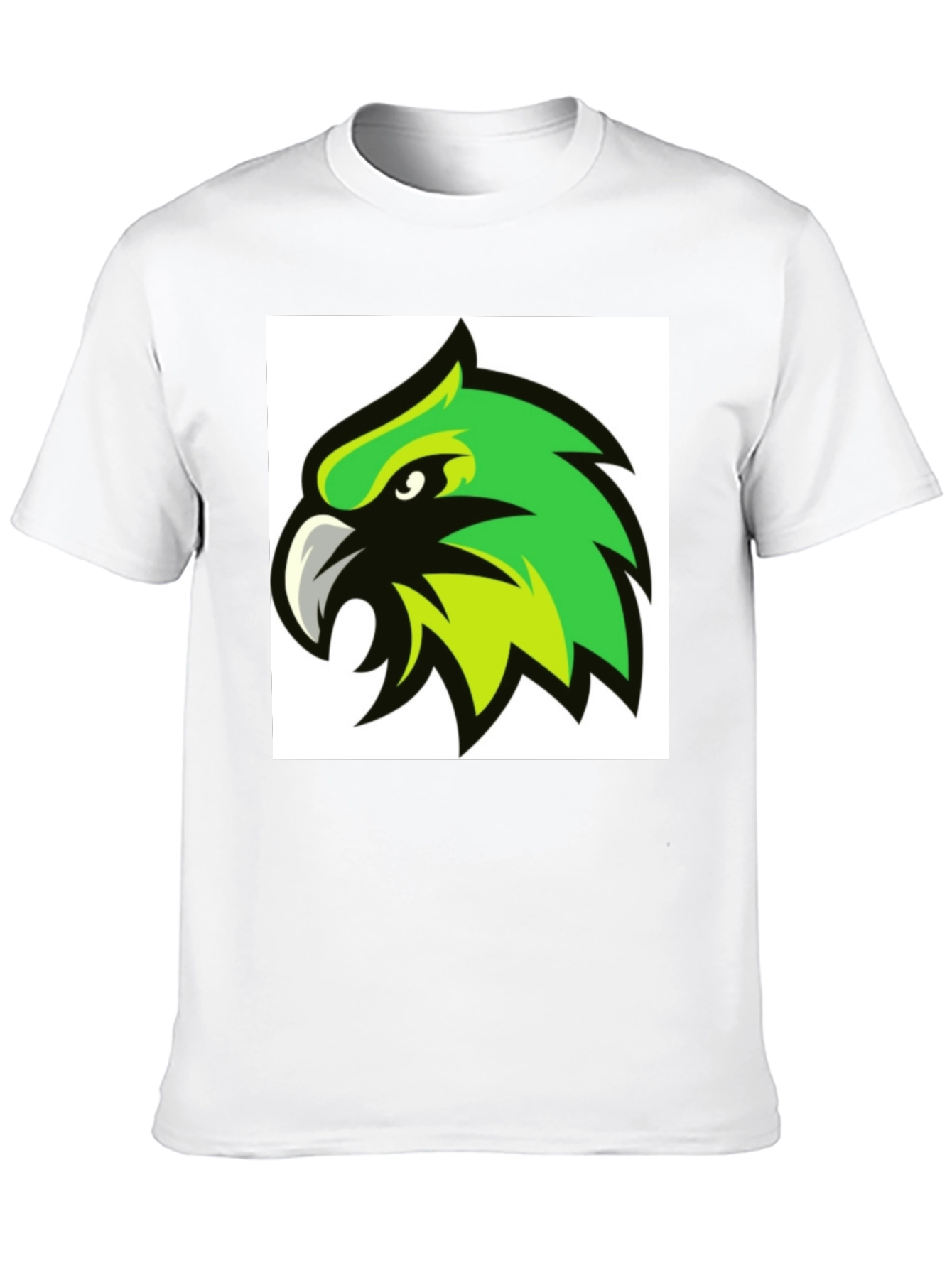 Black Bold Black T-Shirt with Green Hawk Graphic view 10