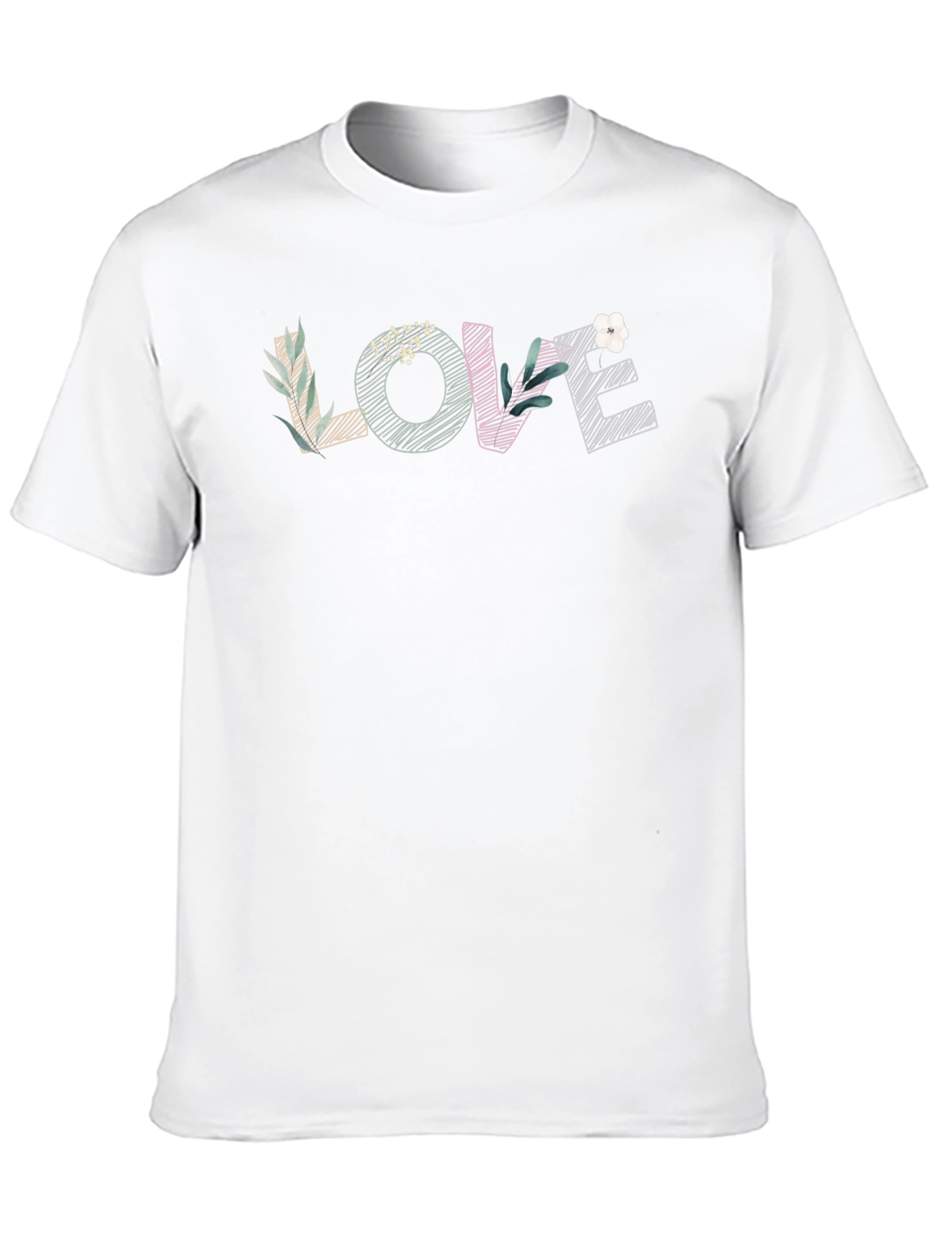 Black Floral Love Black T-Shirt view 10