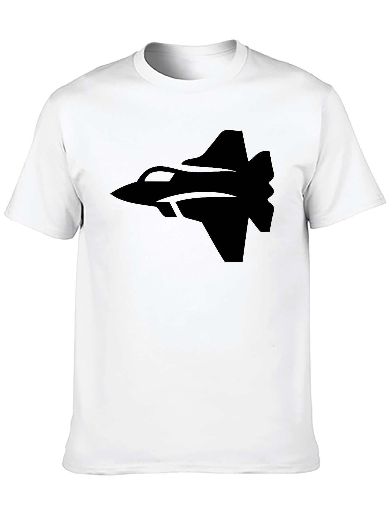 Black Fighter Jet Graphic Tee - Black Cotton T-Shirt view 10