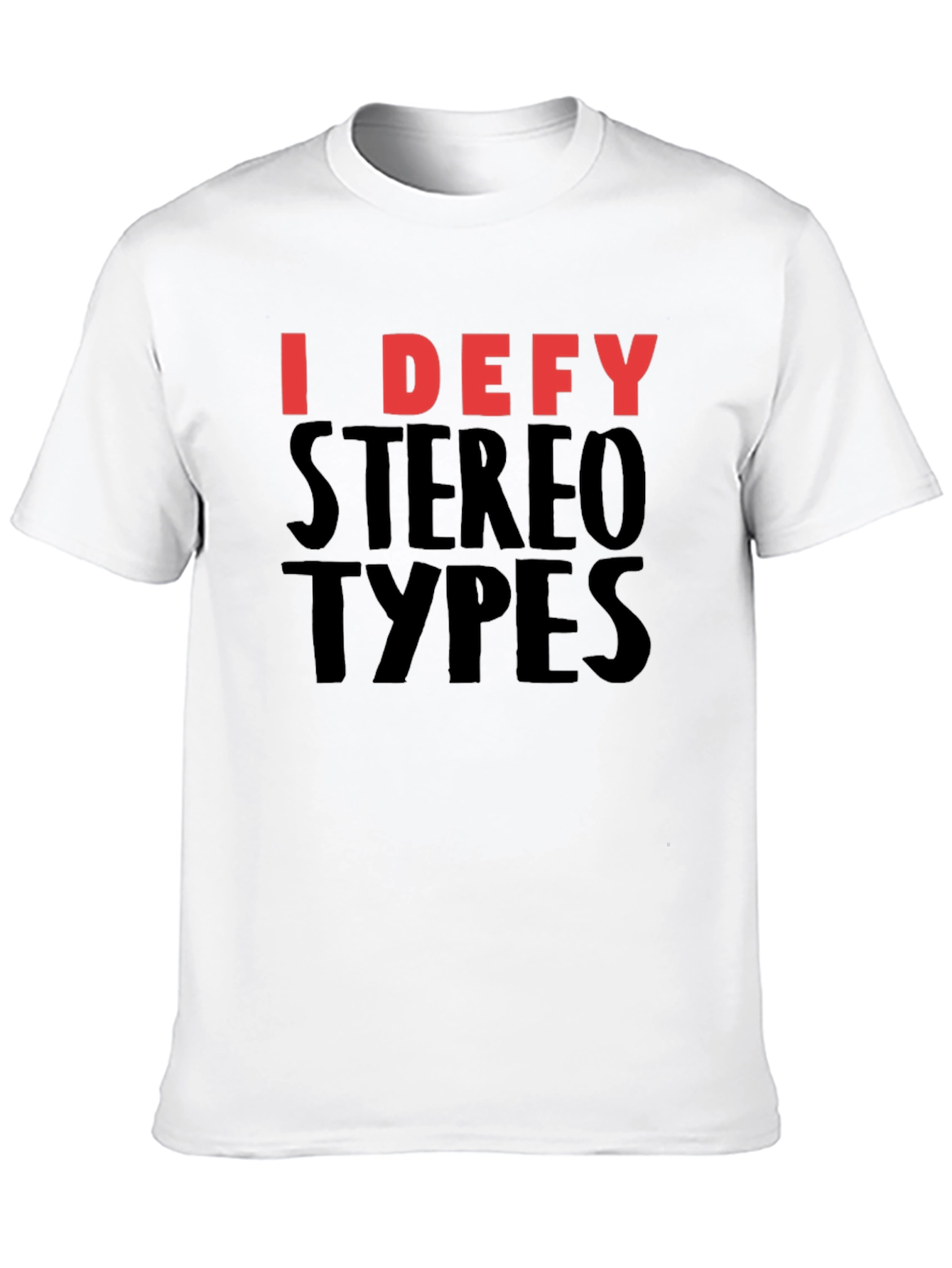 Black I Defy Stereotypes Graphic Tee - Black Cotton T-Shirt view 10