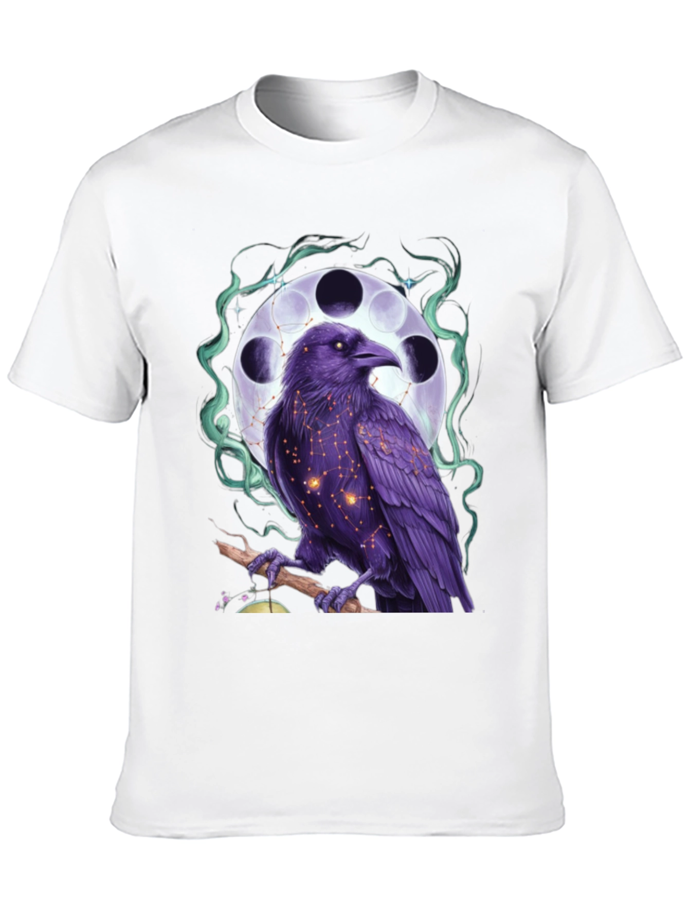 Black Raven Moon Phase Graphic Tee view 10