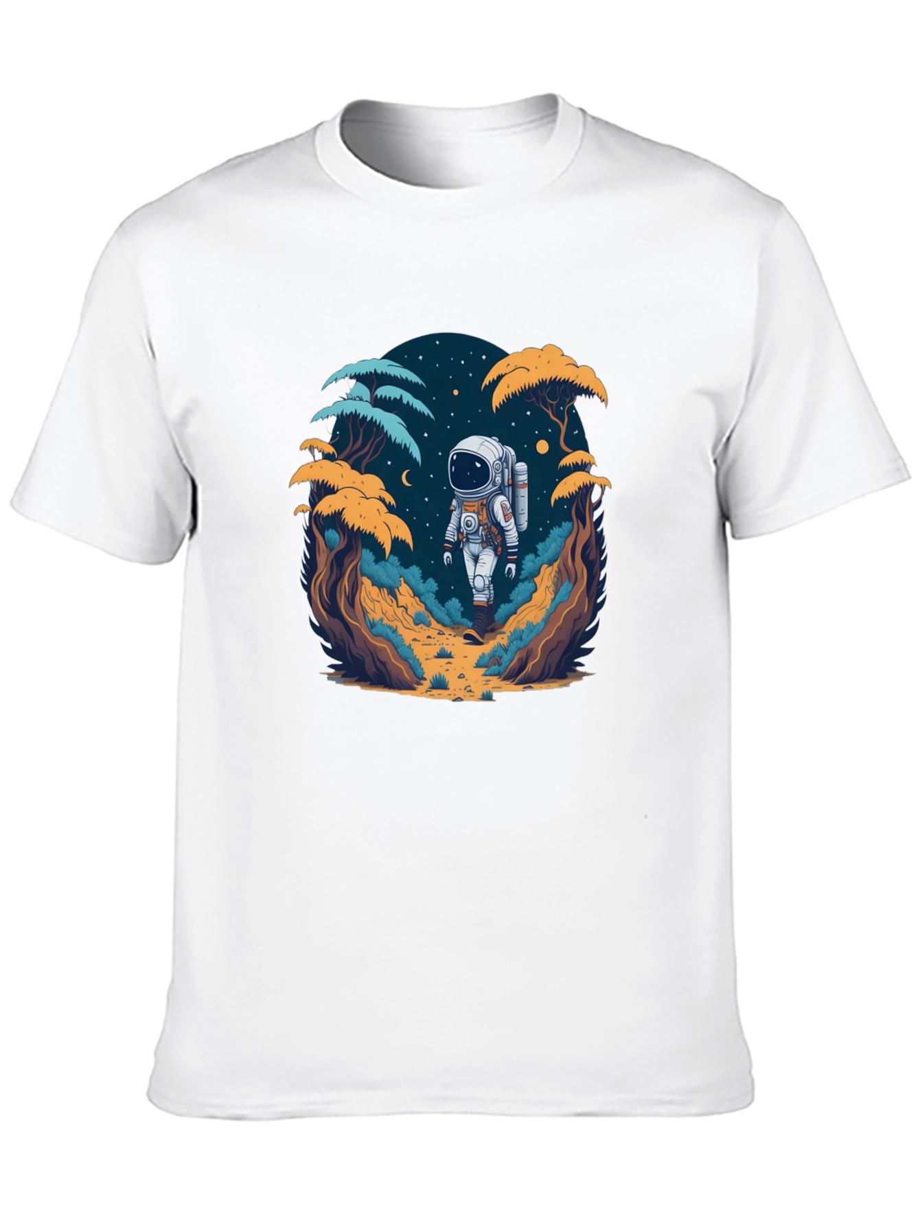 Black Astronaut in the Wild Graphic T-Shirt view 10