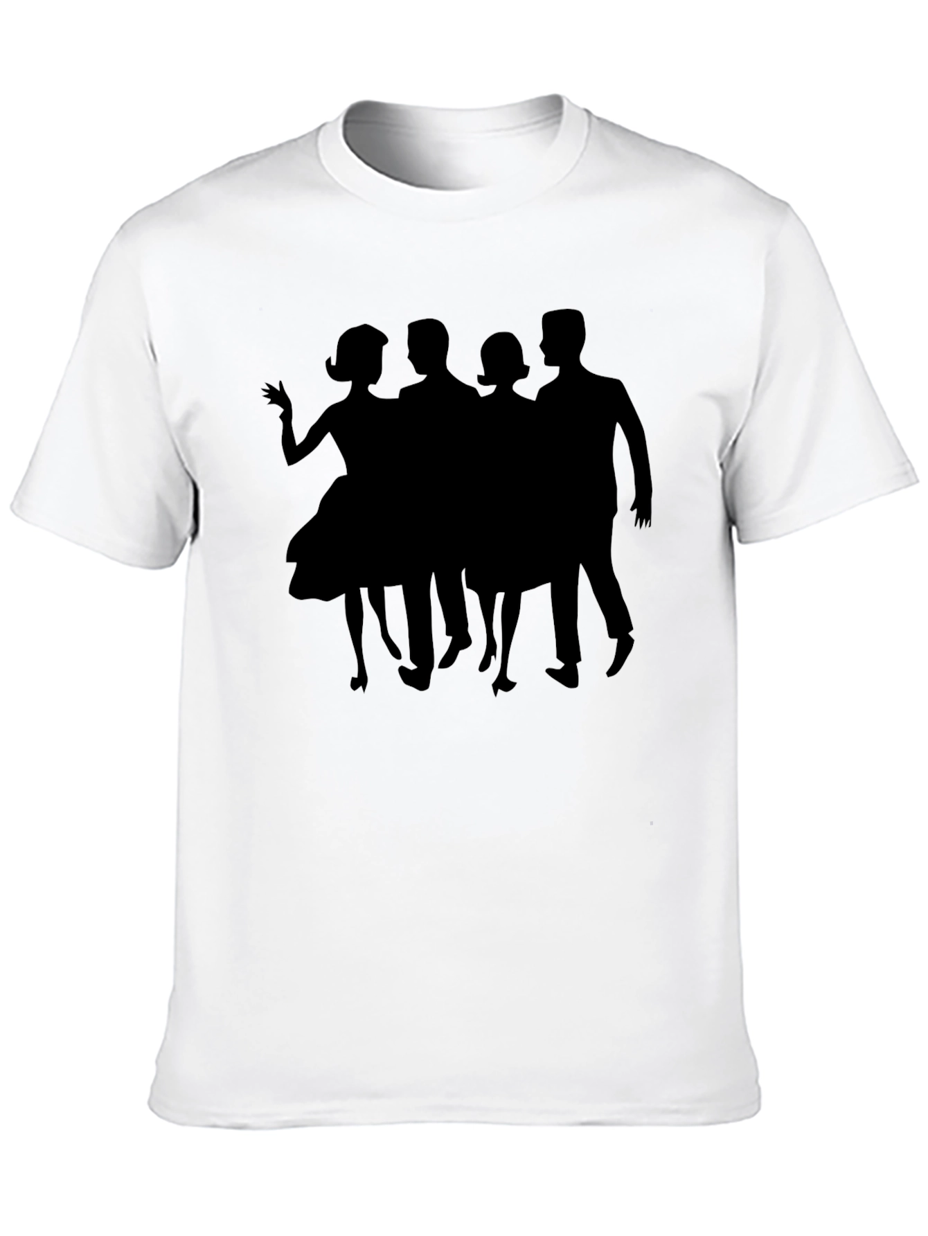 Black Retro Silhouette Crew Neck T-Shirt view 10