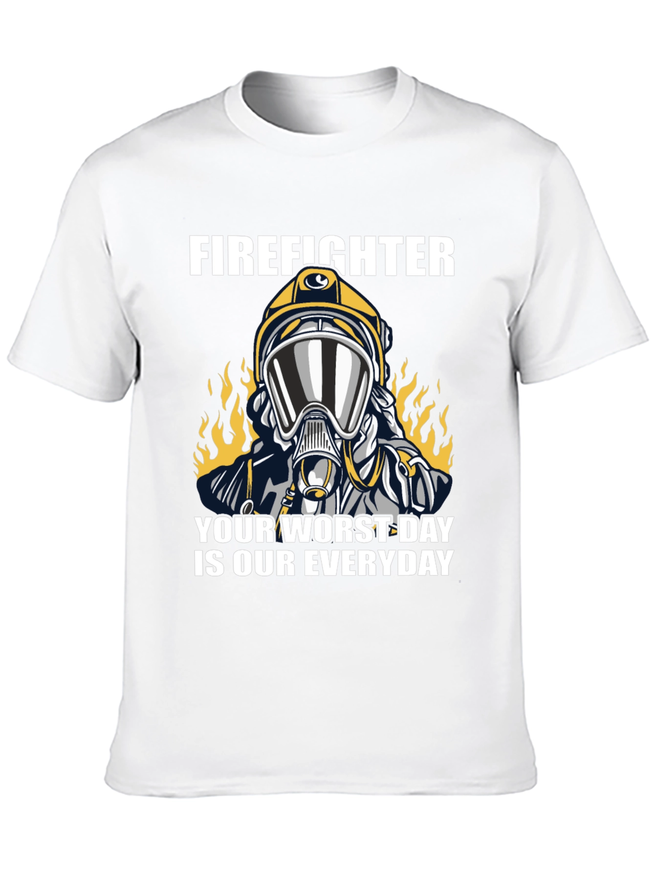 Black Firefighter T-Shirt - Your Worst Day view 10