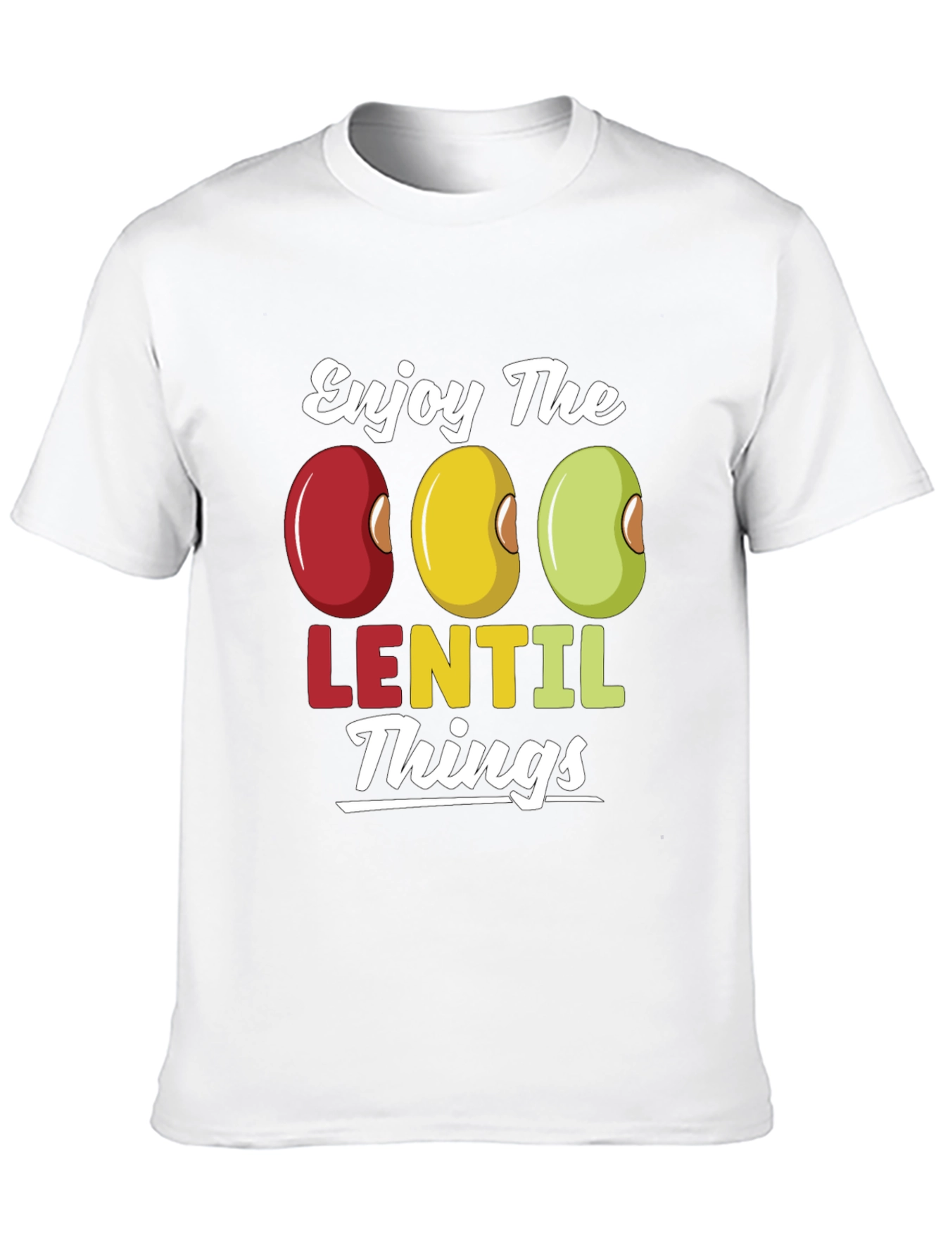 Black Enjoy Lentil Things T-Shirt - Funny Foodie Tee view 10