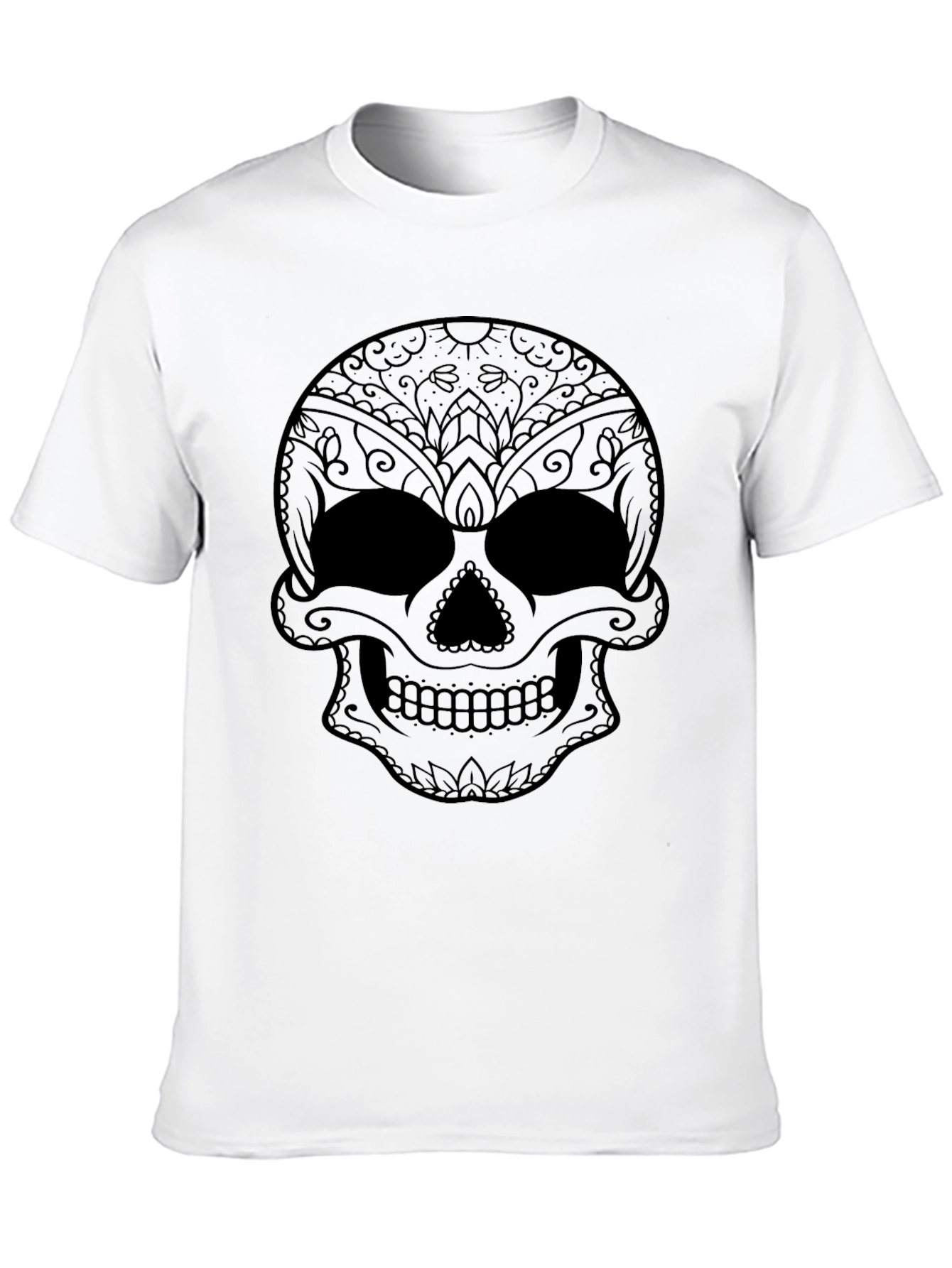 Black Sugar Skull Graphic Black T-Shirt view 10