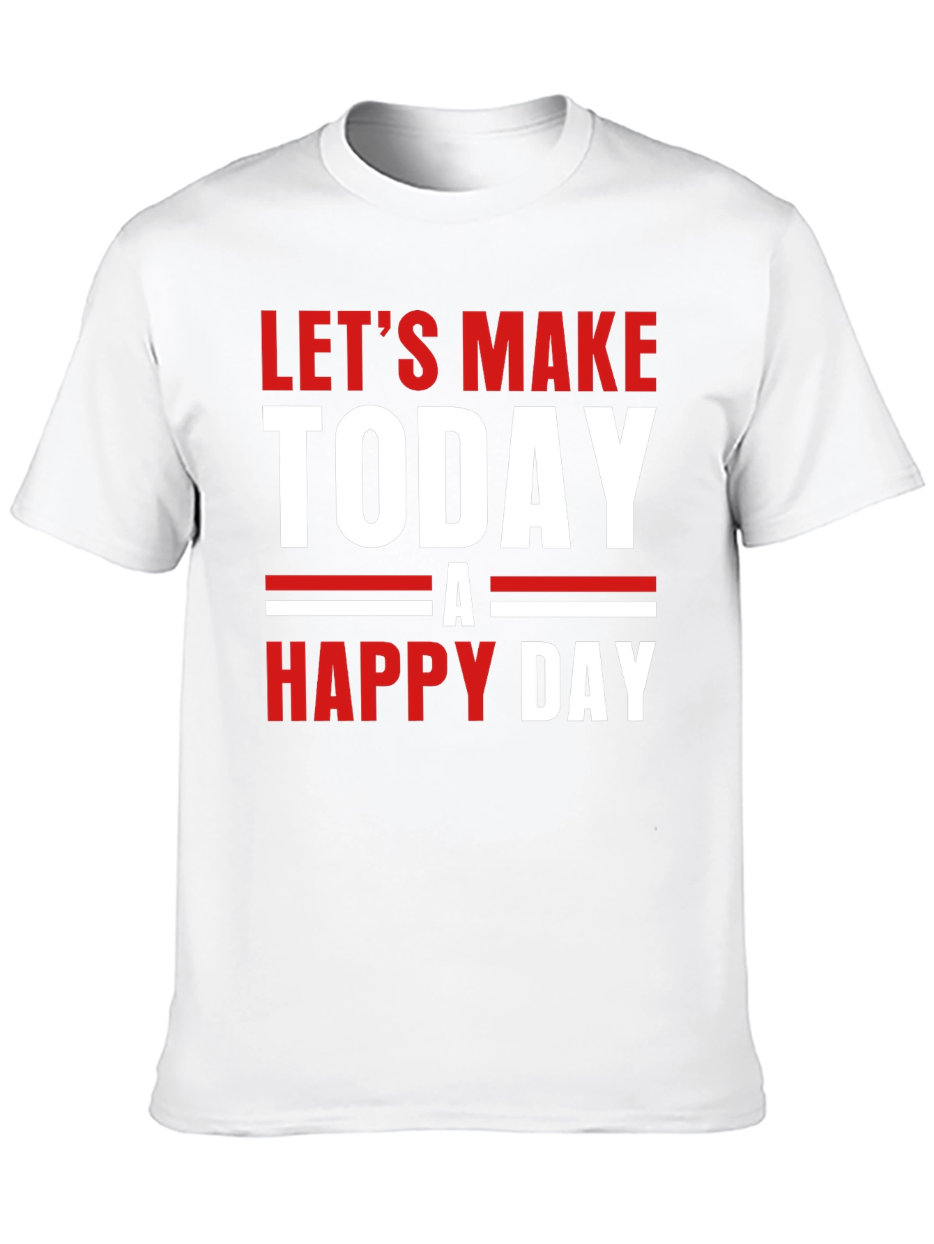 Black Let's Make Today A Happy Day Black T-Shirt view 10