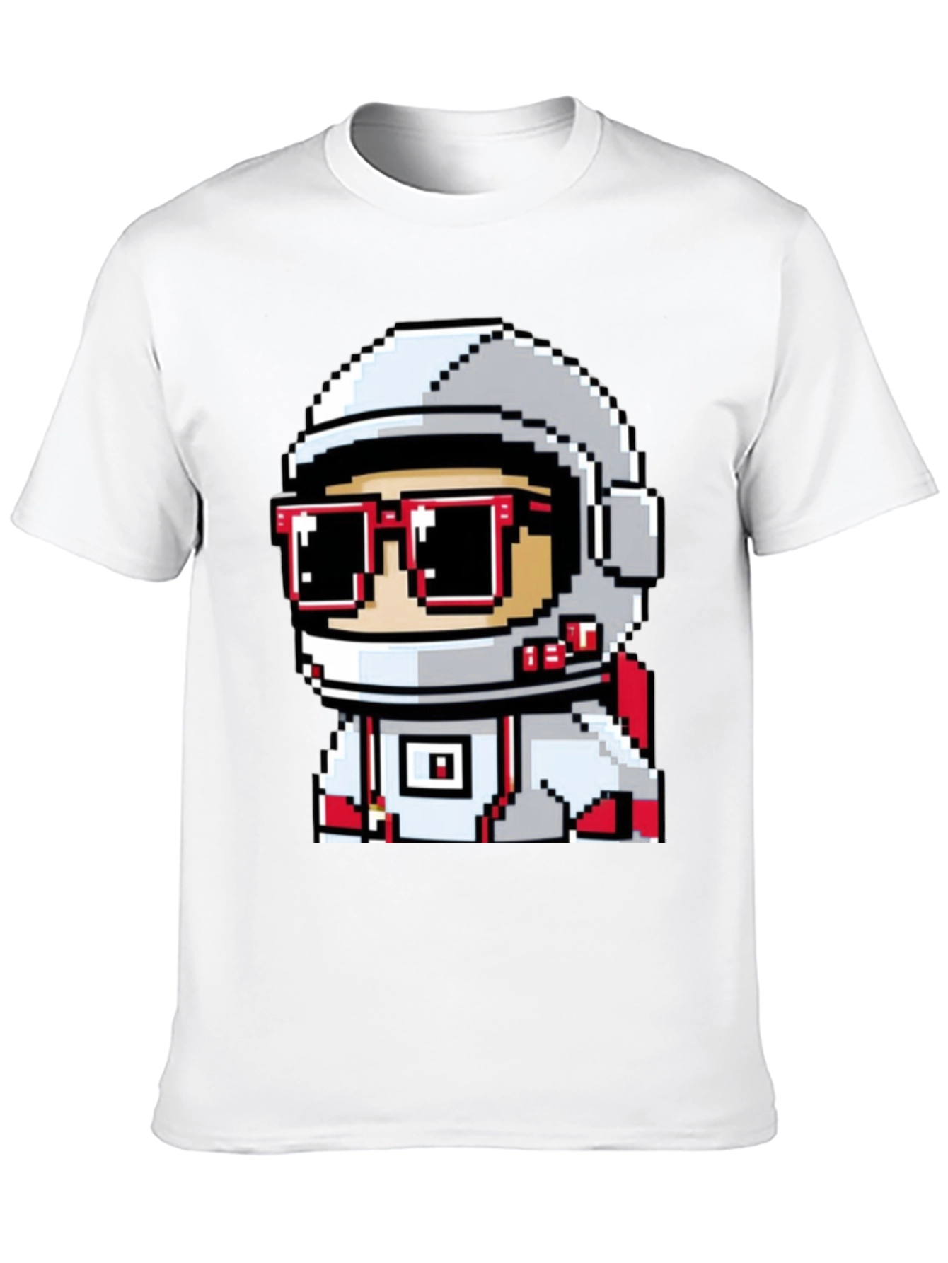 Black Pixel Astronaut Graphic T-Shirt - Cool Space Design view 10