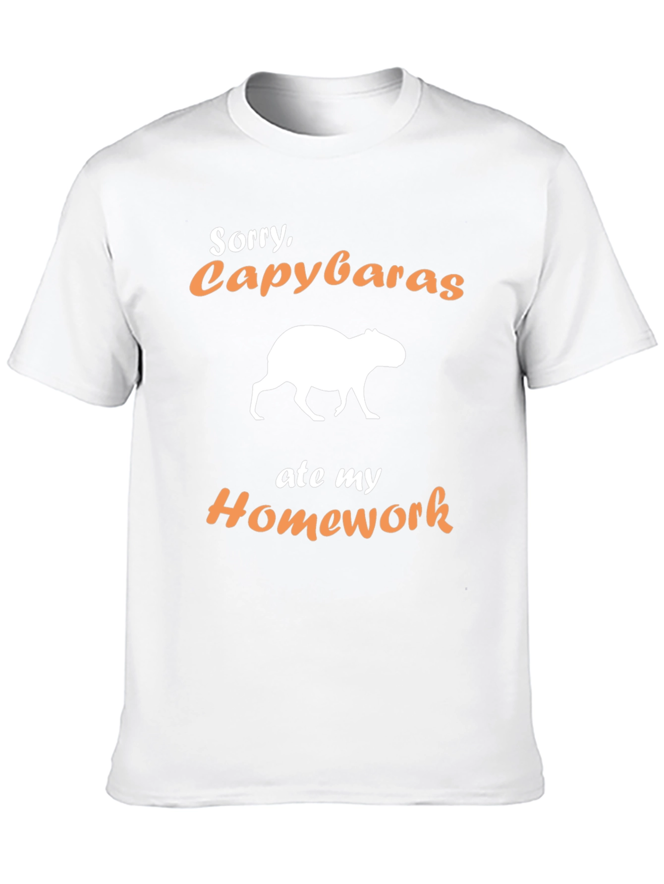 Black Funny Capybara Homework Excuse T-Shirt view 10