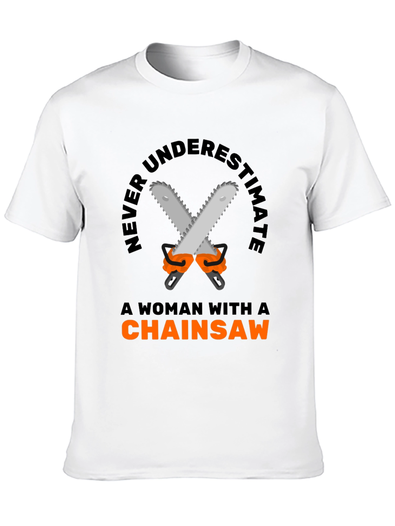 Black Woman Chainsaw T-Shirt - Funny Graphic Tee view 10