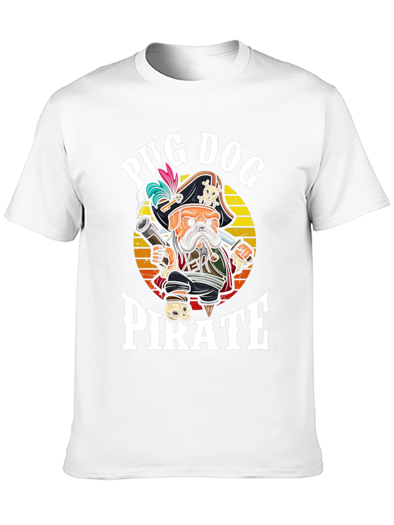 Pug Dog Pirate T-Shirt - Funny Graphic Tee - 10