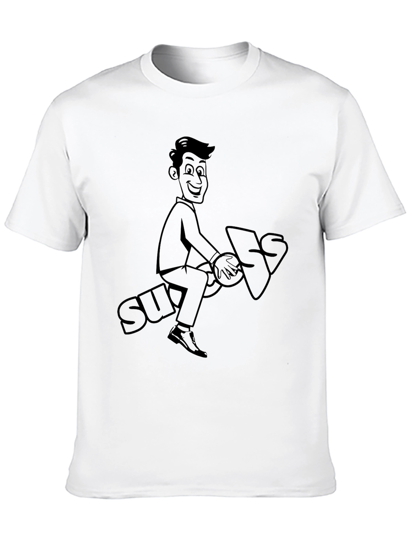 Black Cartoon Graphic Tee - Ride the Suggestion! view 10