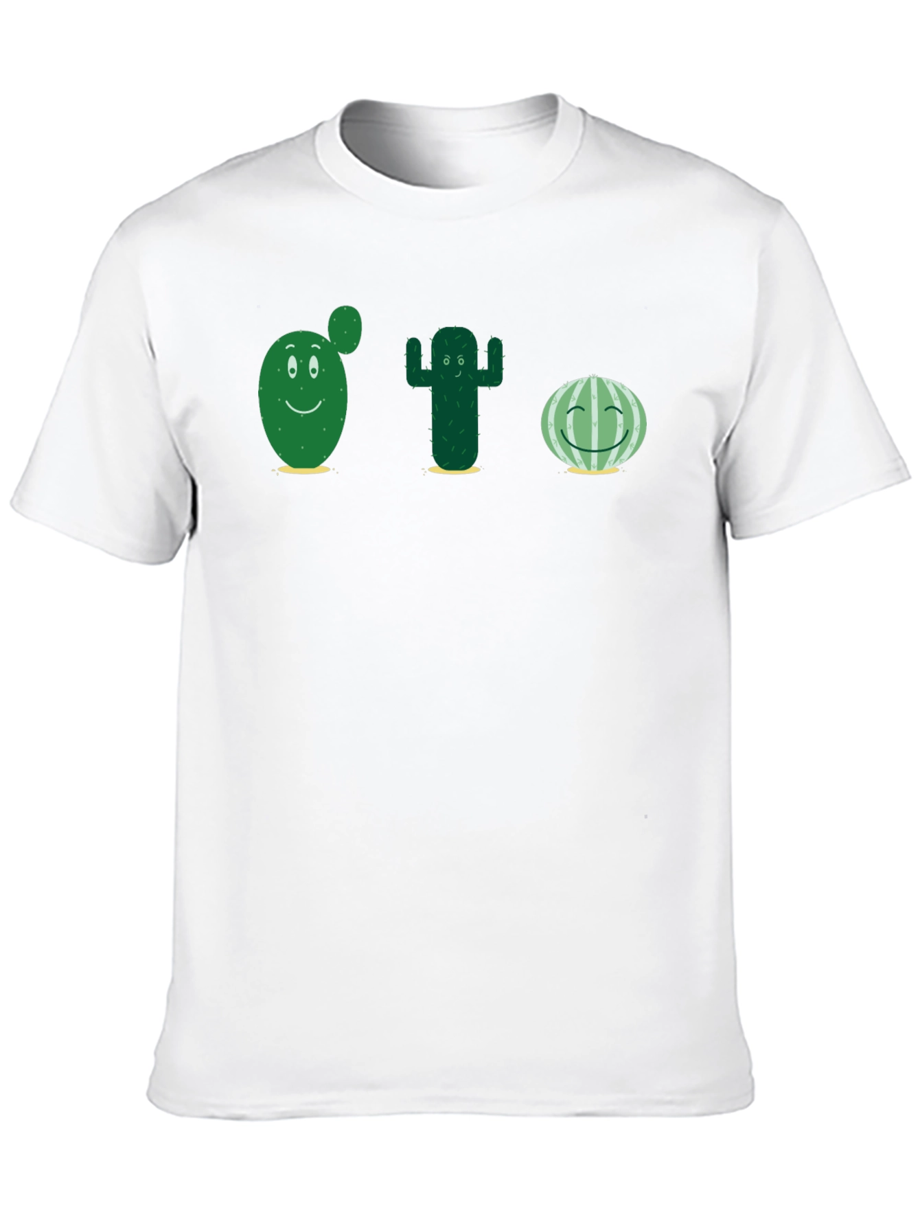 Black Cute Cactus T-Shirt - Black Cotton Tee view 10