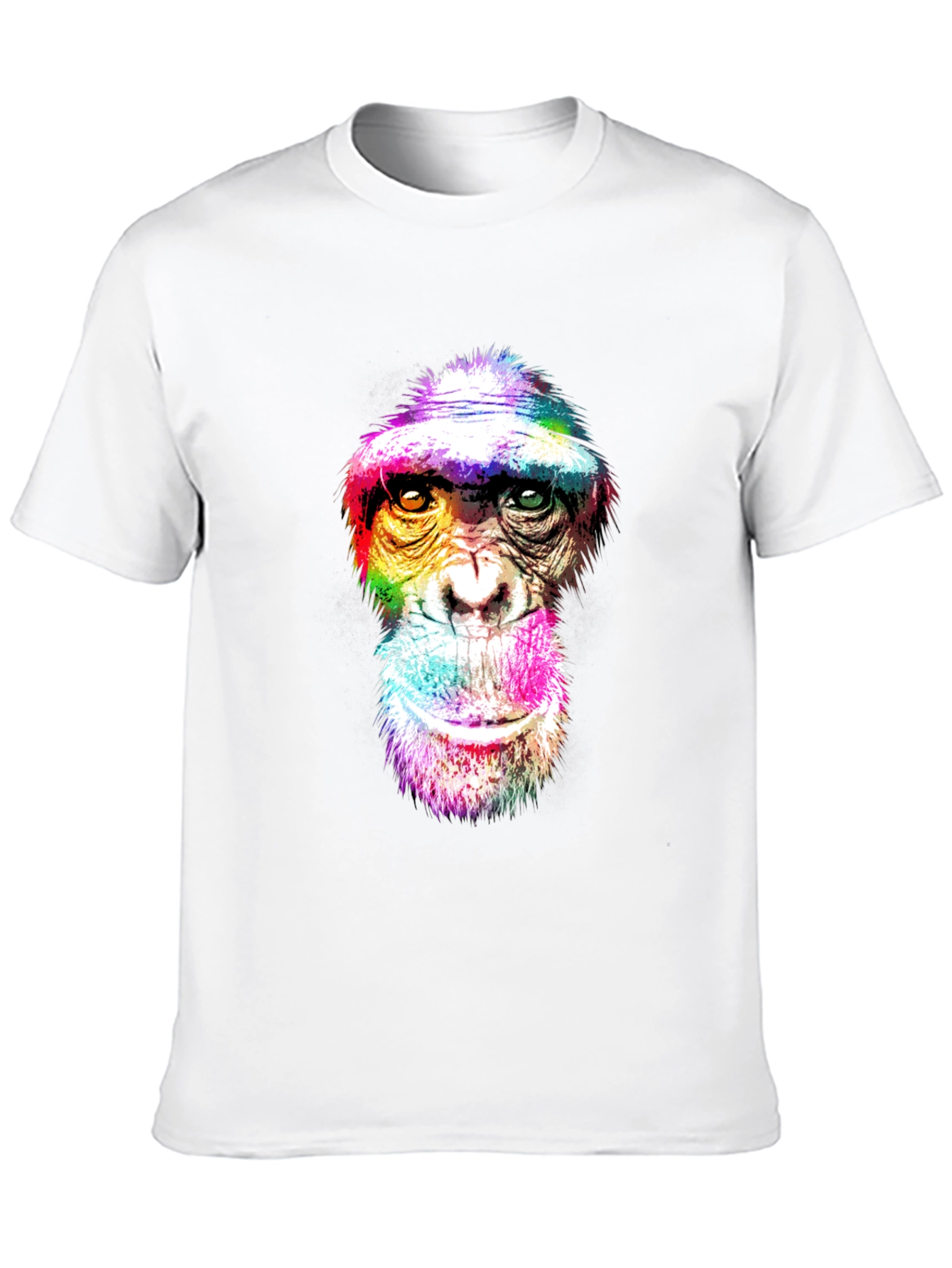 Black Rainbow Monkey Graphic Tee - Unique Animal Print Shirt view 10