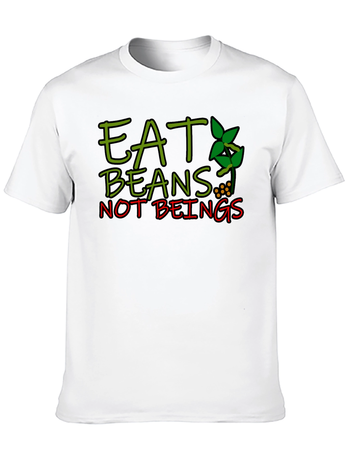 Black Eat Beans Not Beings Graphic T-Shirt view 10
