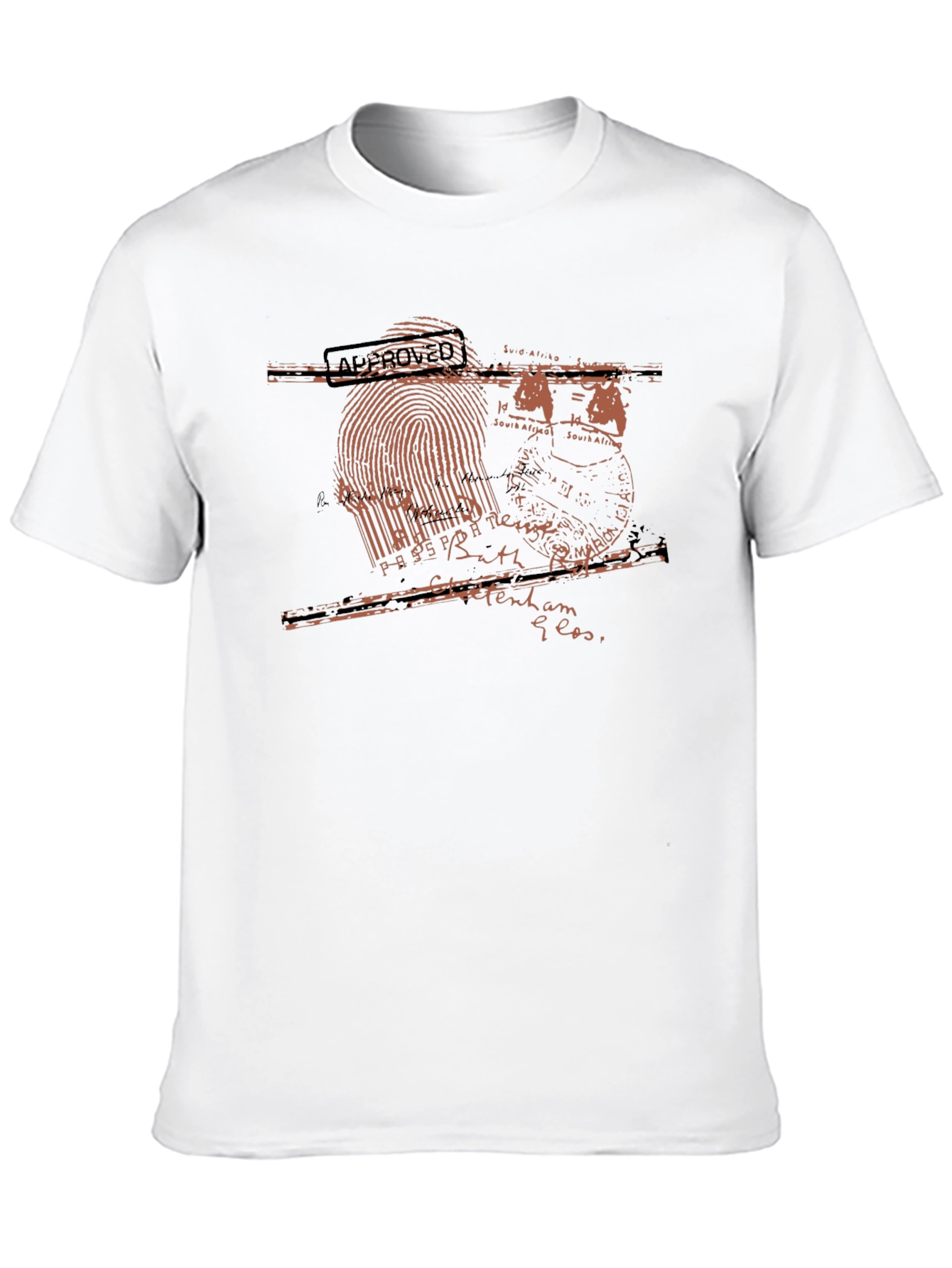 Black Passport Stamp Graphic Black T-Shirt view 10