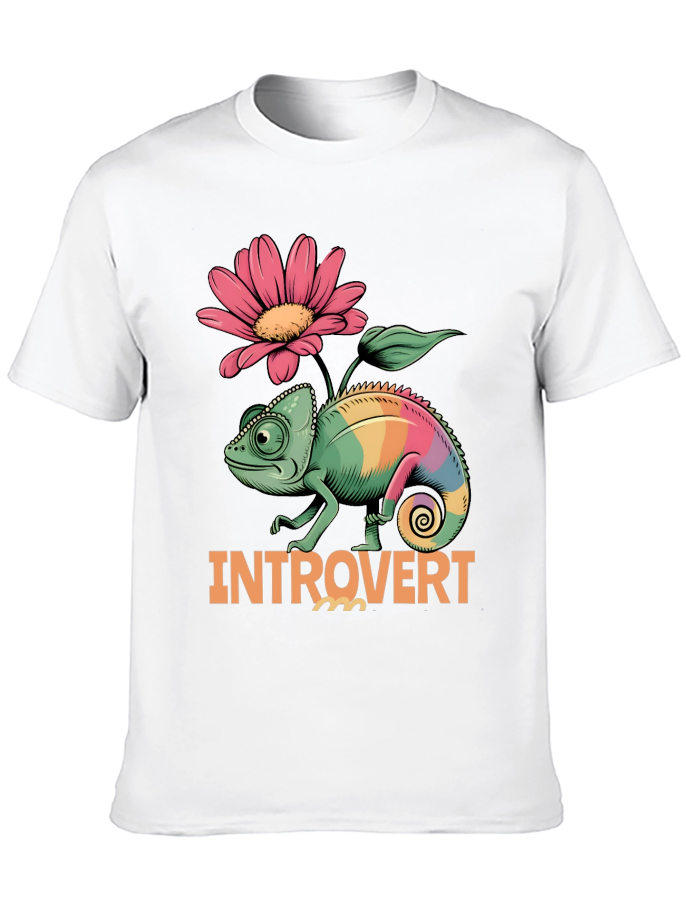 Black Introvert Chameleon Graphic Tee view 10