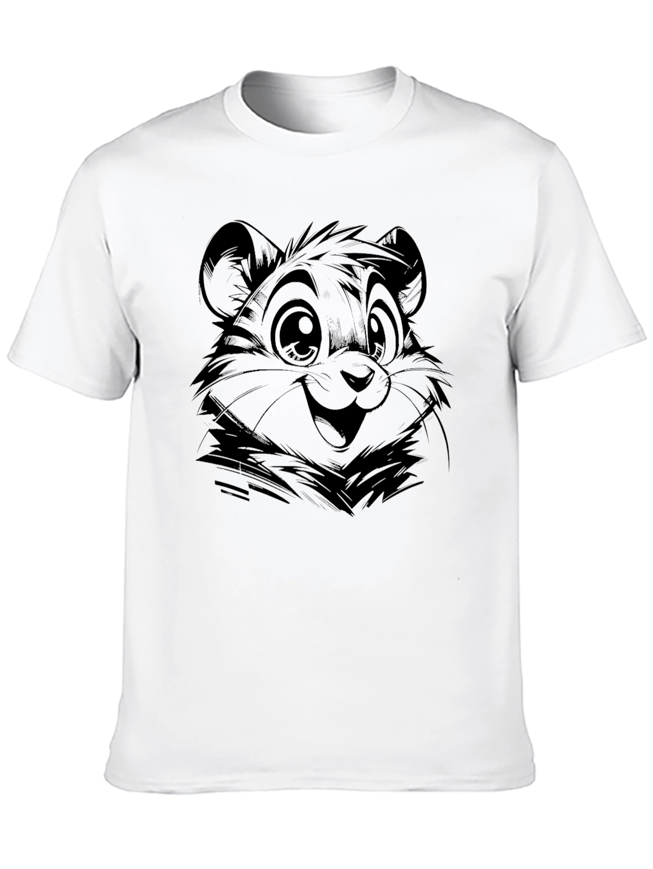 Black Cute Bear Graphic Tee - Black Cotton Comfort view 10