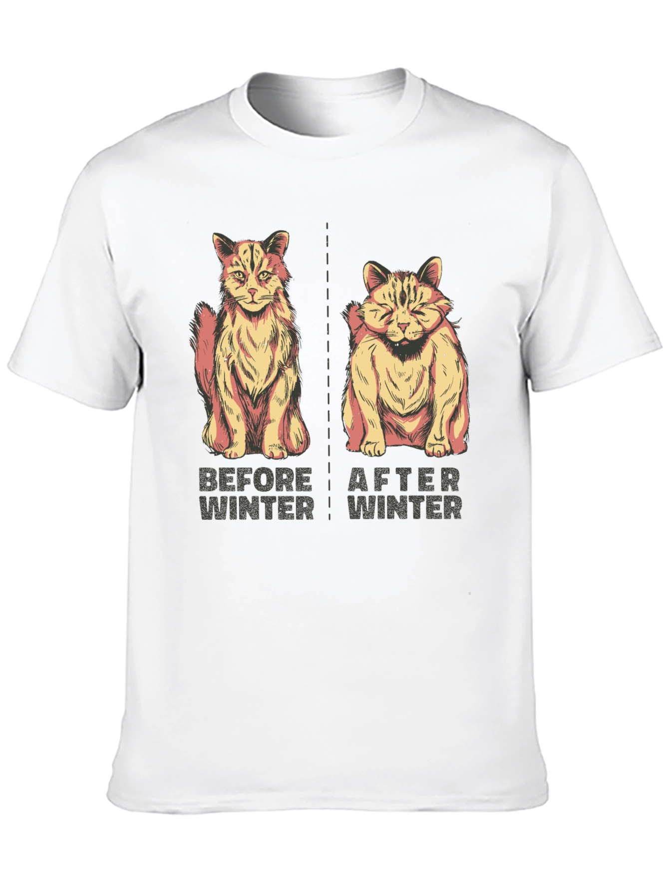 Black Before & After Winter Cat Graphic Tee view 10