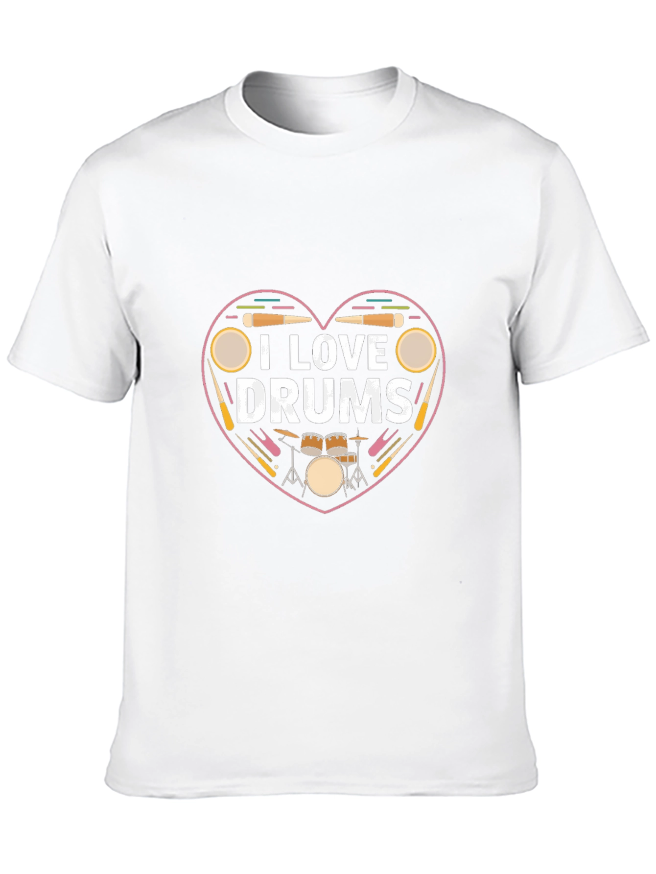 I Love Drums Heart Graphic Tee - Music Lover Shirt - 10