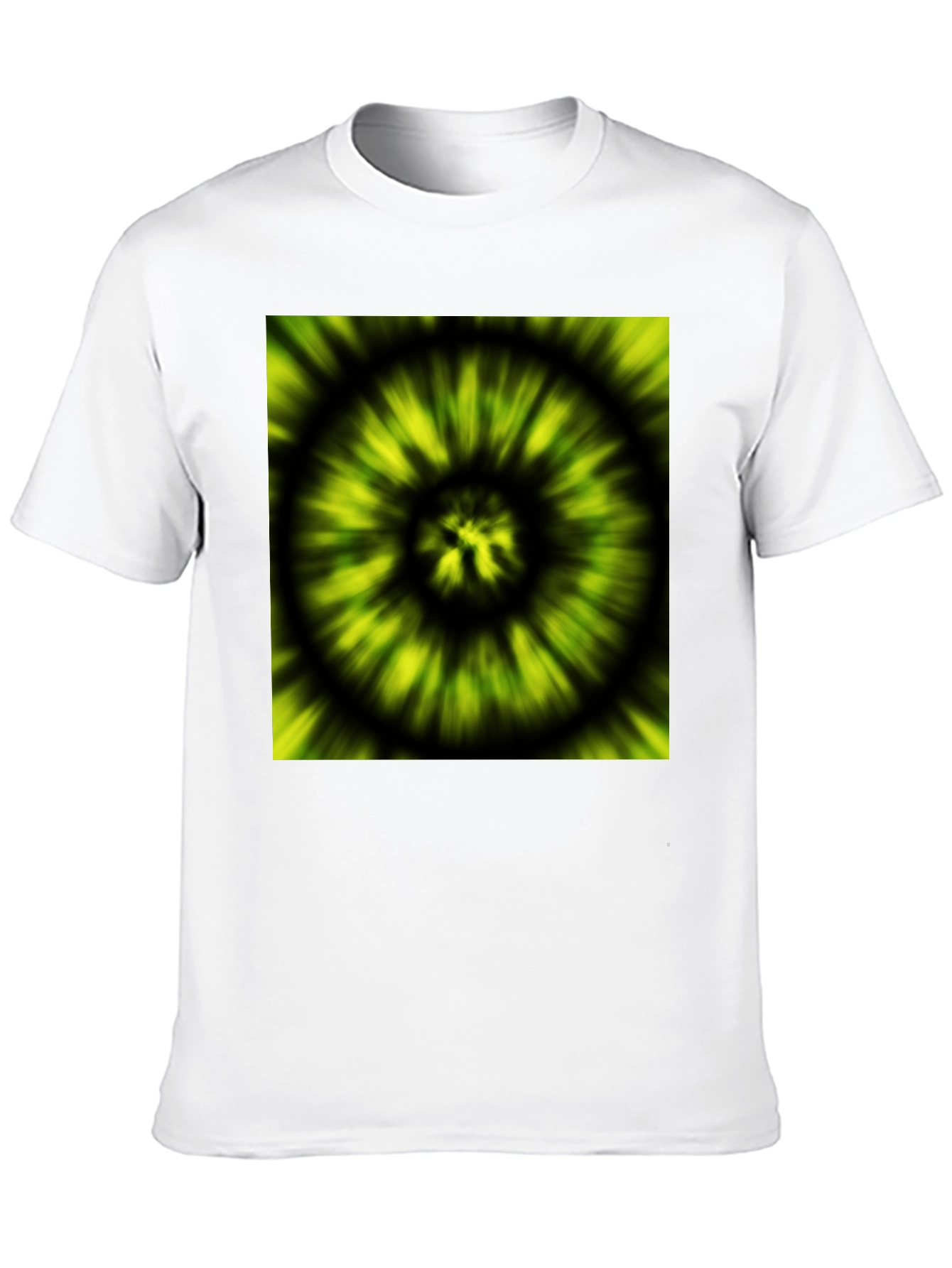 Black Hypnotic Swirl Tee - Green & Black Graphic Print view 10