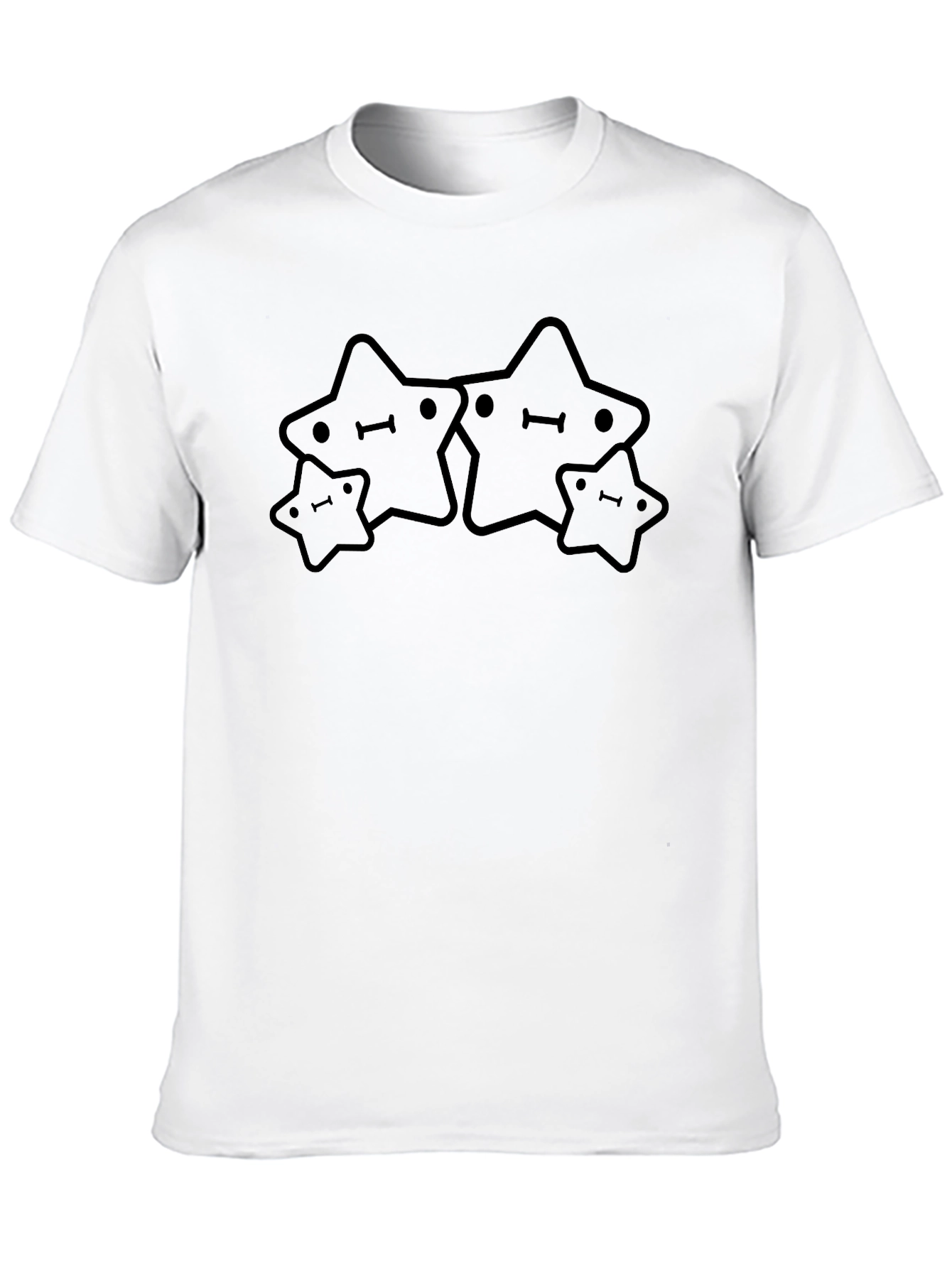 Black Cute Starry Crew Neck Tee - Soft Black view 10