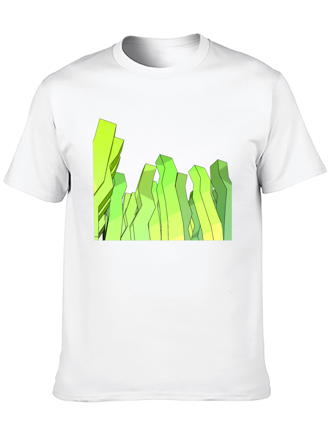 Black Abstract Geometric Peaks Black Tee view 10