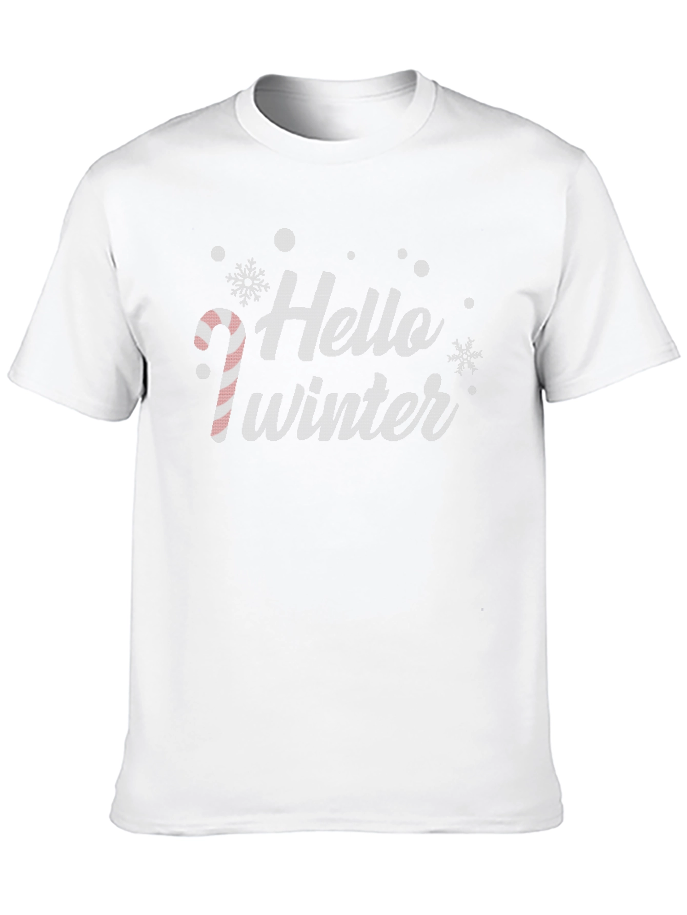 Black Hello Winter Christmas Holiday Graphic Tee view 10