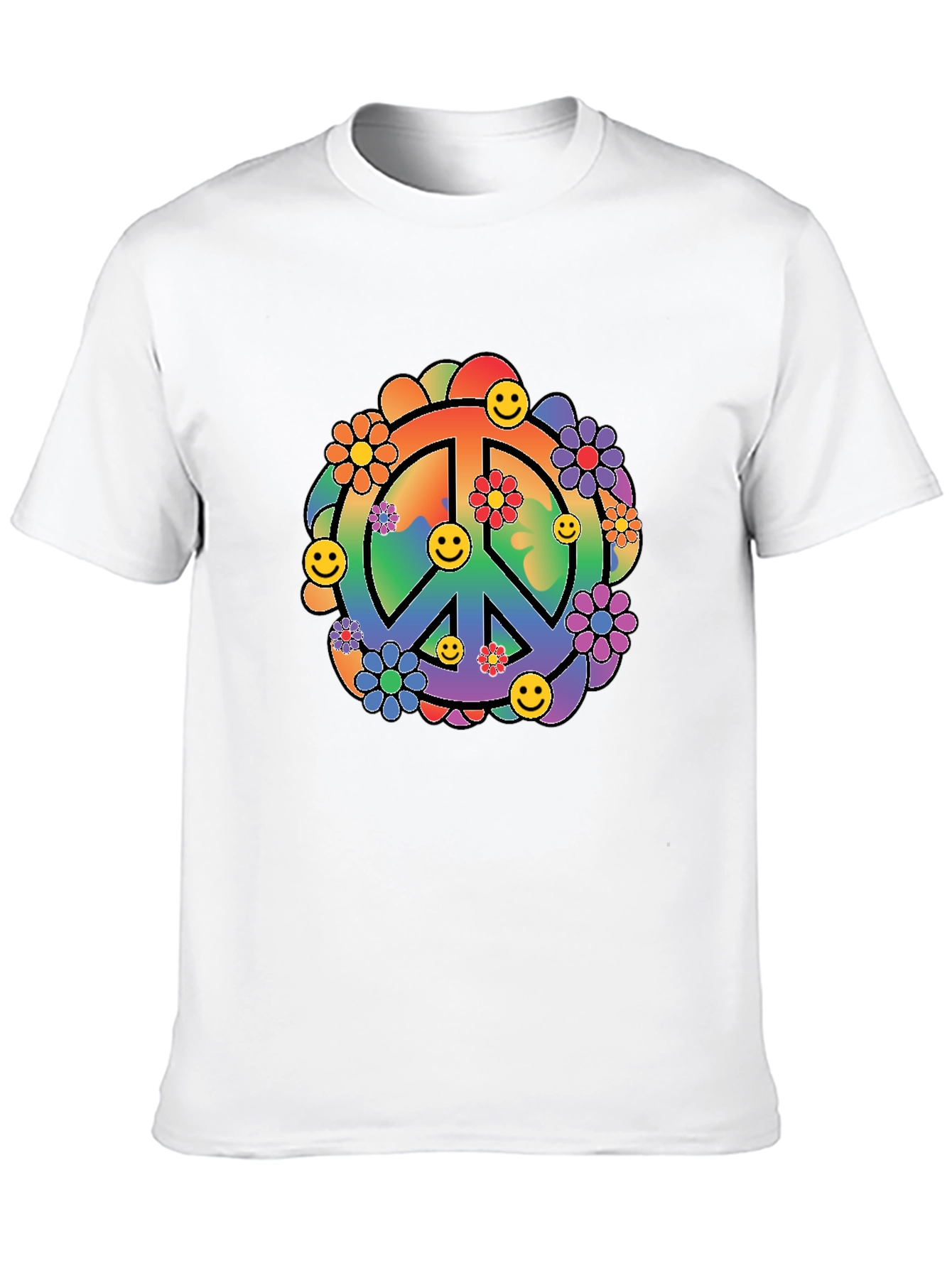 Black Retro Peace Sign Graphic Tee view 10