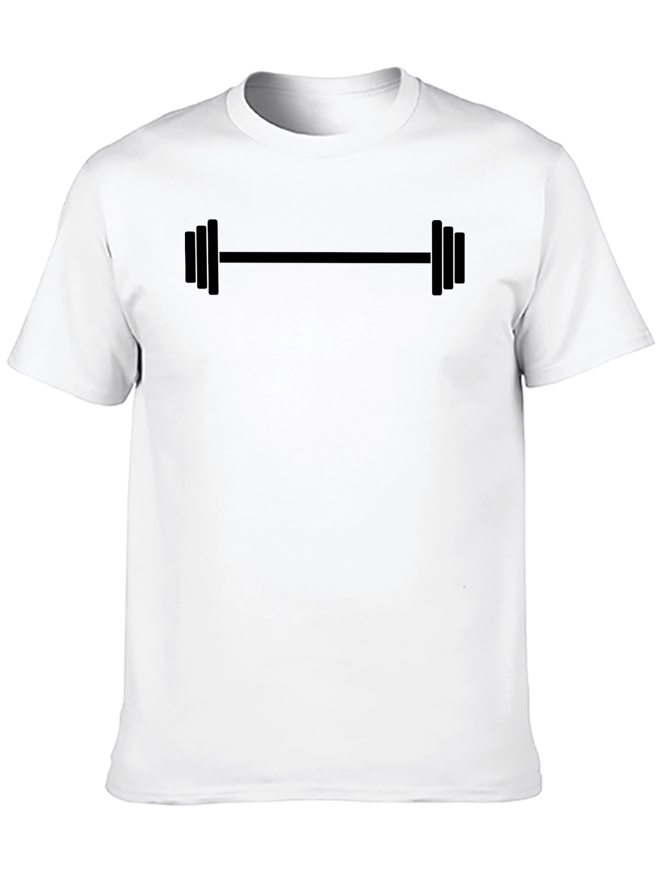 Black Men's Black Barbell Graphic Tee - Gym & Fitness view 10