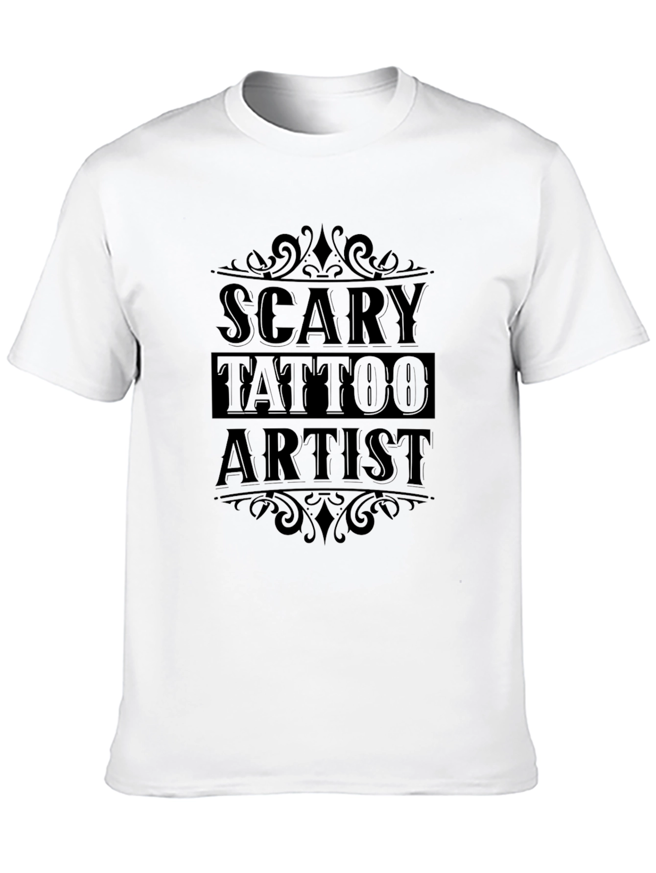 Black Scary Tattoo Artist T-Shirt - Black Graphic Tee view 10